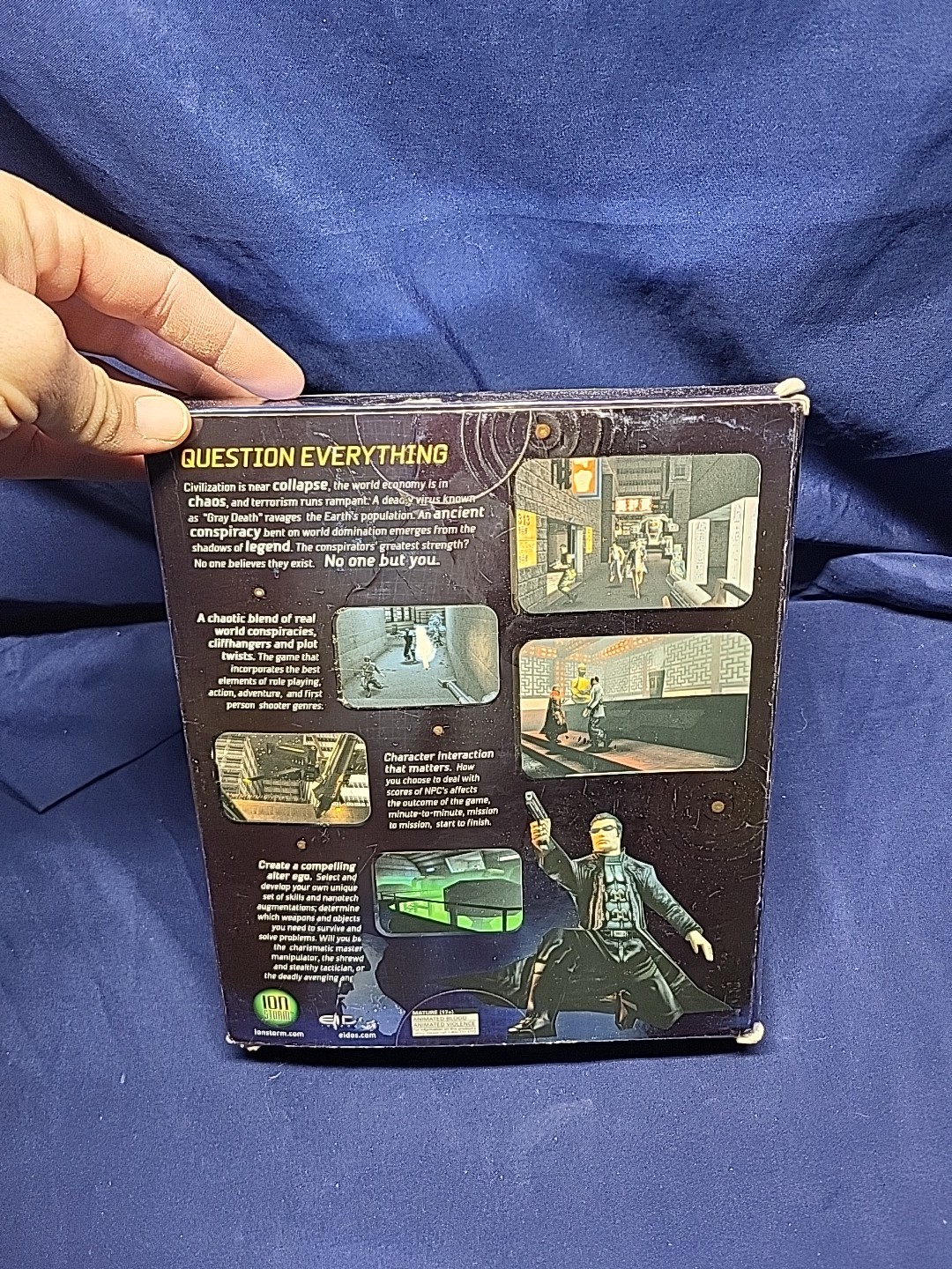 Deus Ex PC CD-ROM Big Box Classic Action RPG Game Ion Storm Eidos 2000
