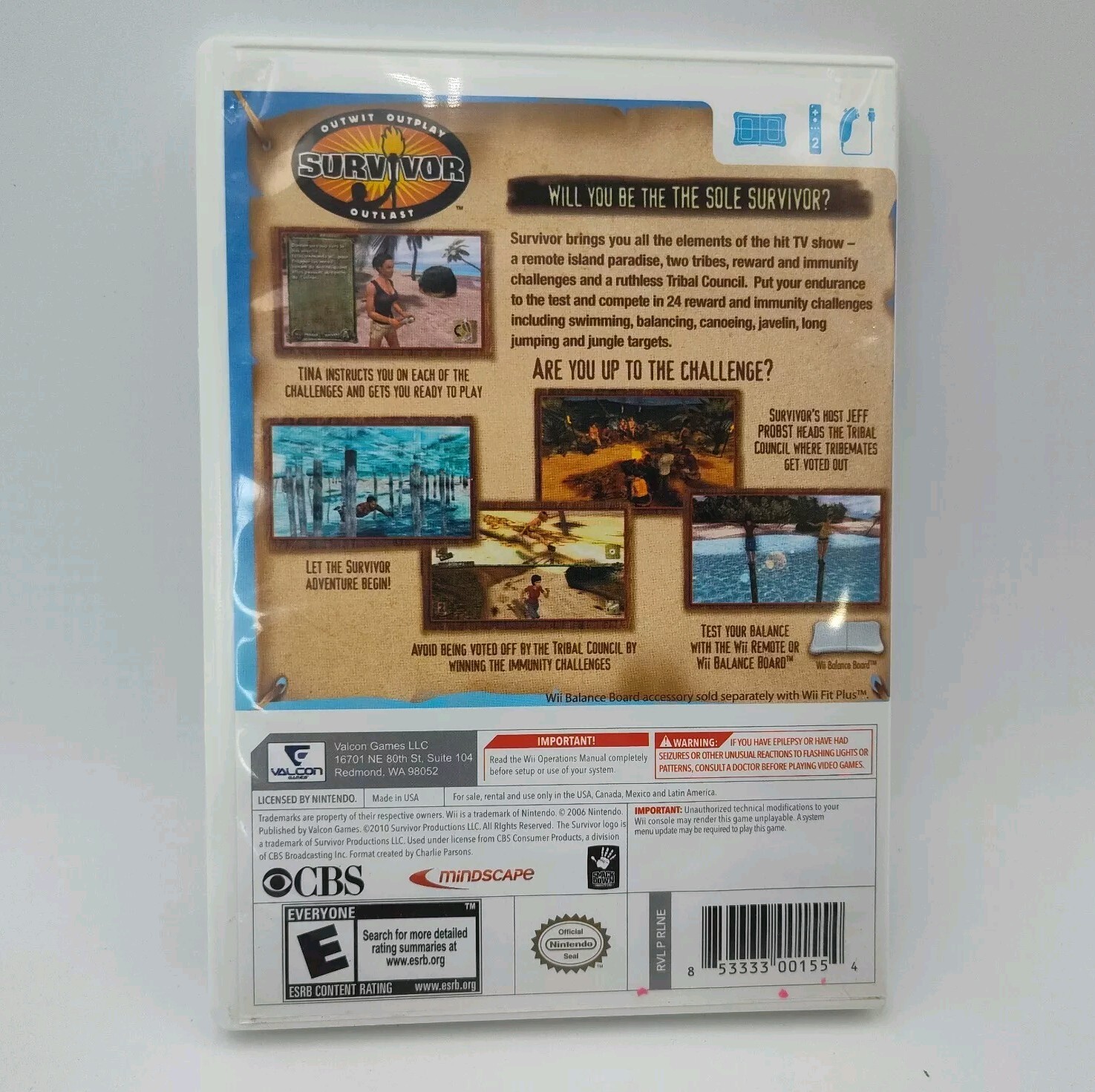 Survivor Nintendo Wii 2010 Outwit Outplay Outlast Game Disc GREAT BB15.1GA869