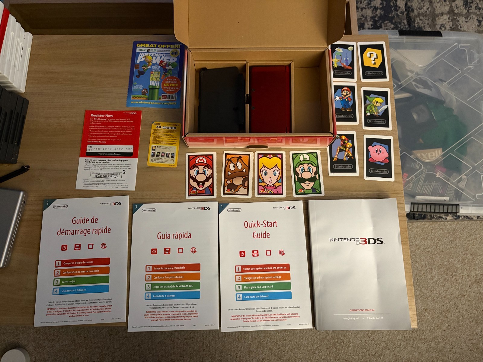 Nintendo 3DS Flame Red Console – In Box w/ Some Original Materials **READ DESC**
