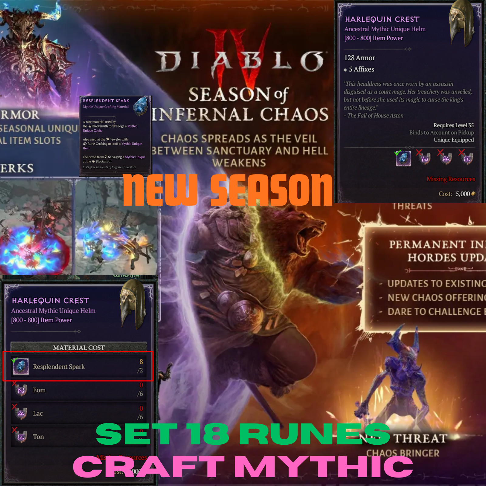 💥Diablo 4💥SS6💥Mythic 12 items craft💥Full 18 runes💥
