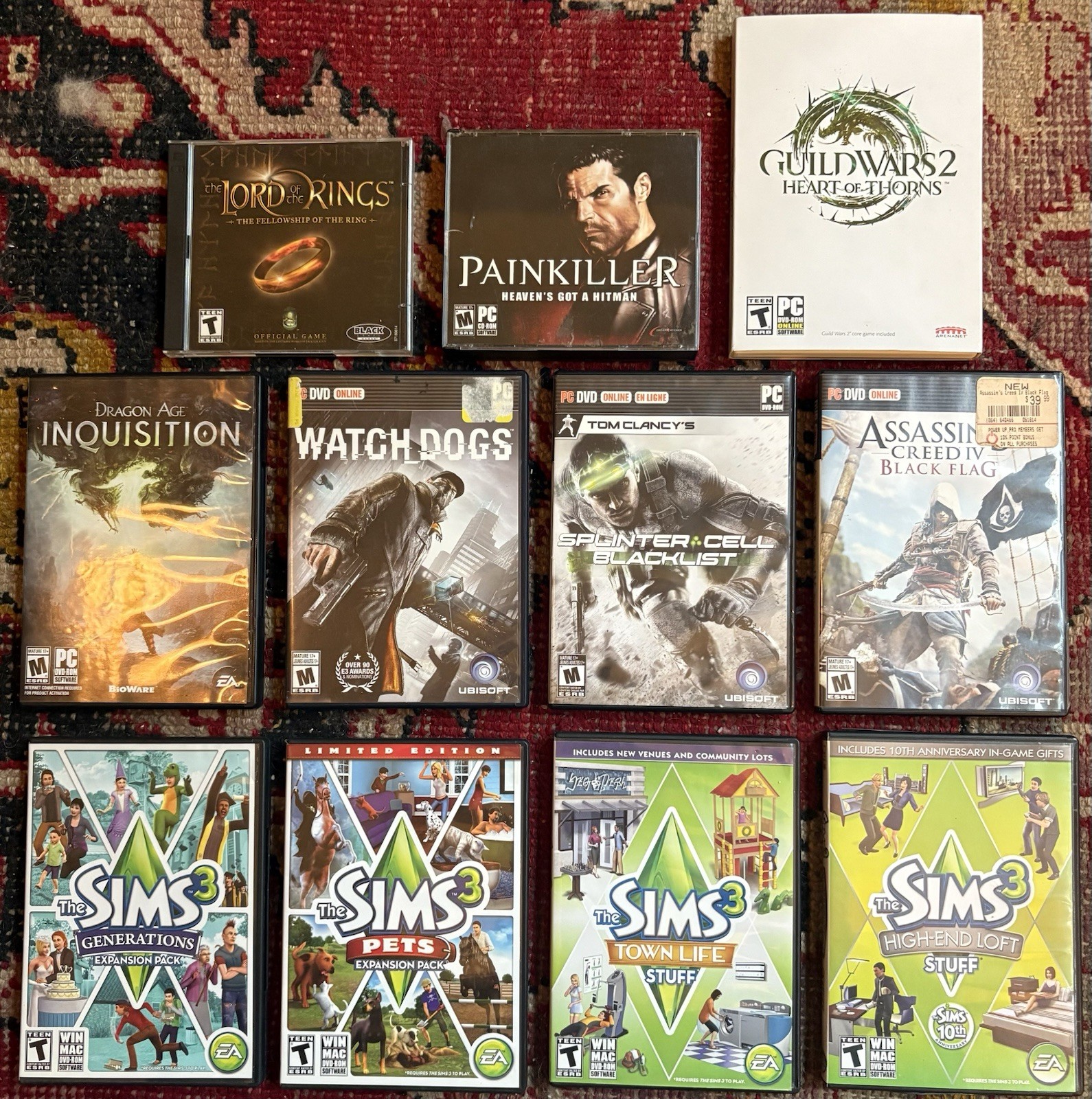 PC GAME COLLECTION (The Sims 3, Dragon Age, Splinter Cell, Black Flag, Etc.)
