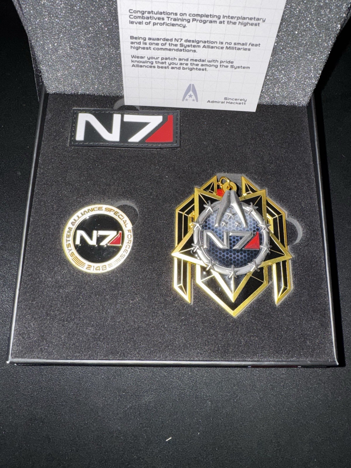 Mass Effect N7 Premium Medal/ Coin/ Pin Bundle Bioware (Sold Out) 382 Of 2007
