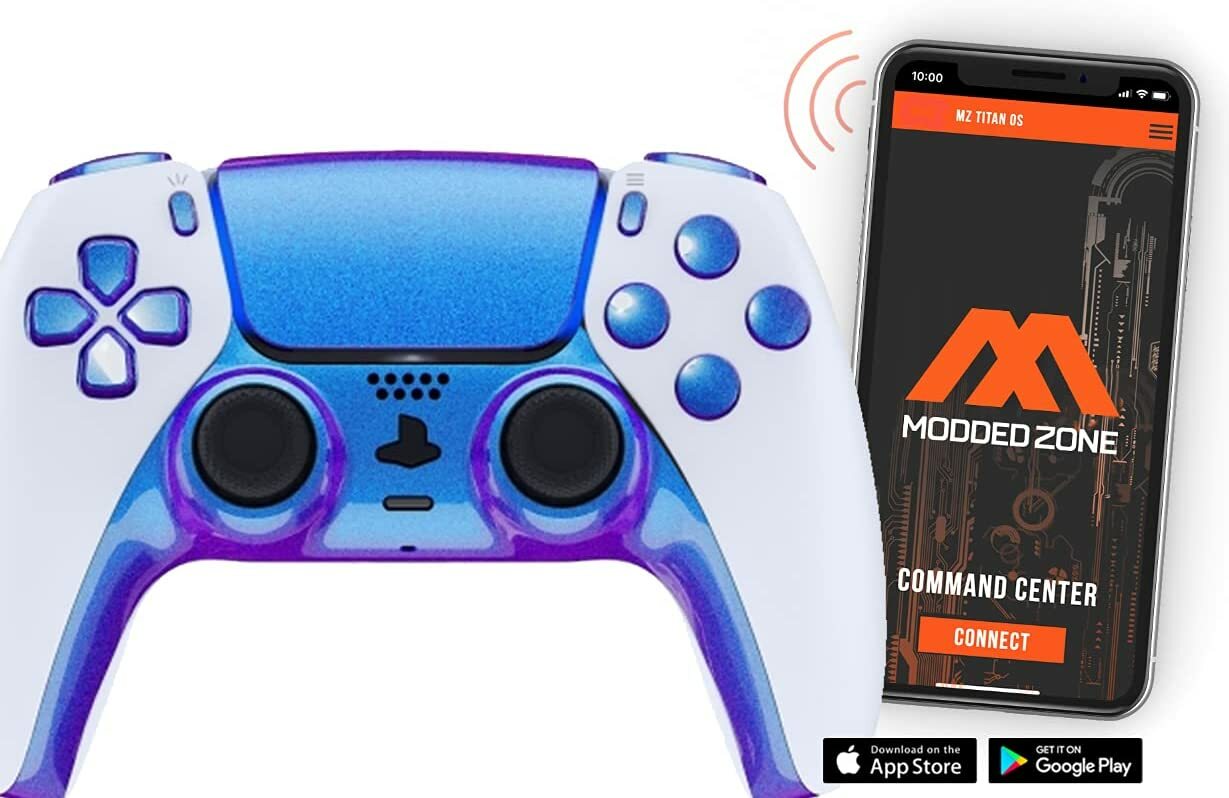 White/Enigma Smart Rapid Fire Custom Modded Controller compatible with PS5 FPS