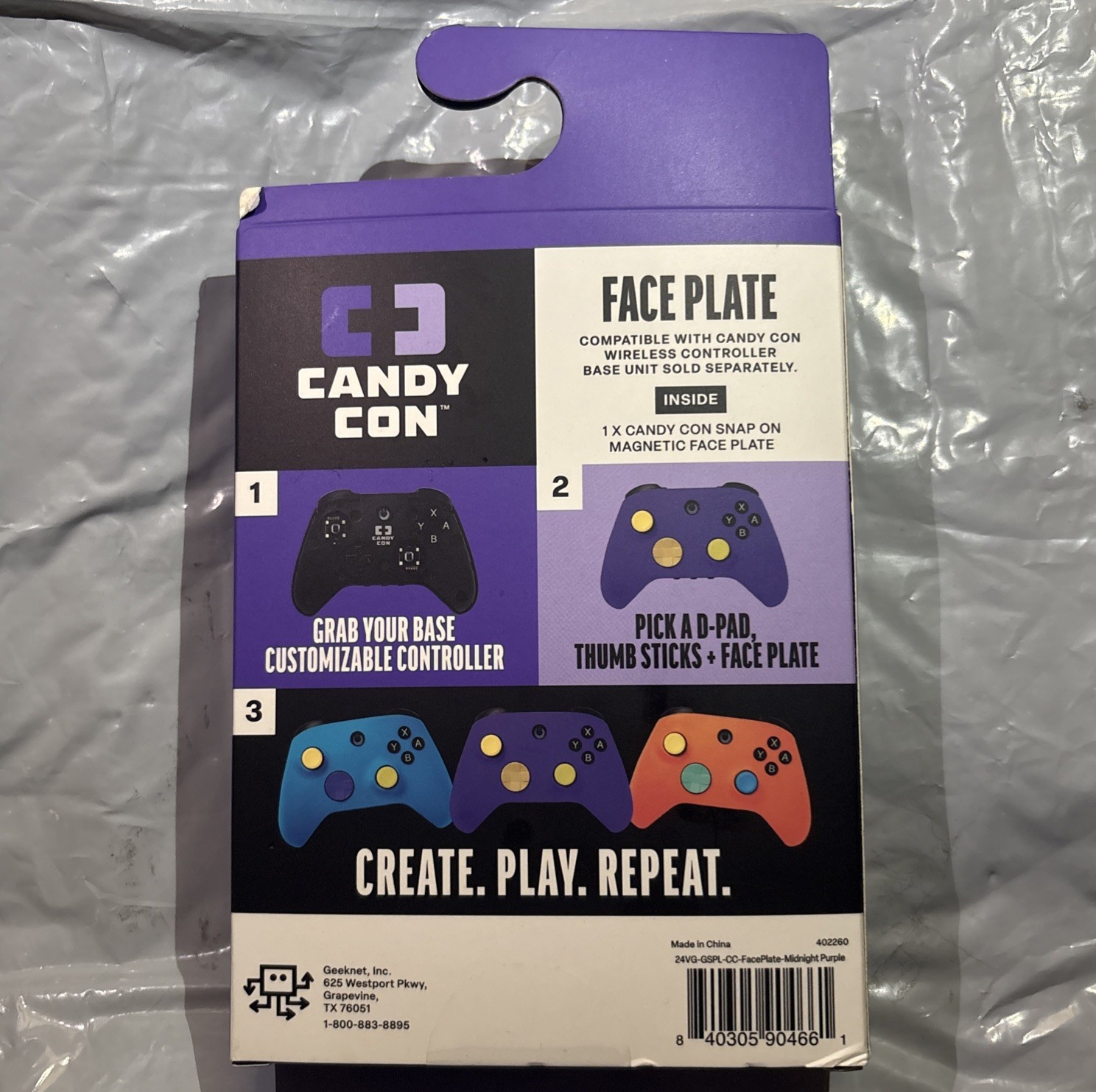 Candy Con FACE PLATE Controller COVER Midnight Purple. Magnetic Interchangeable