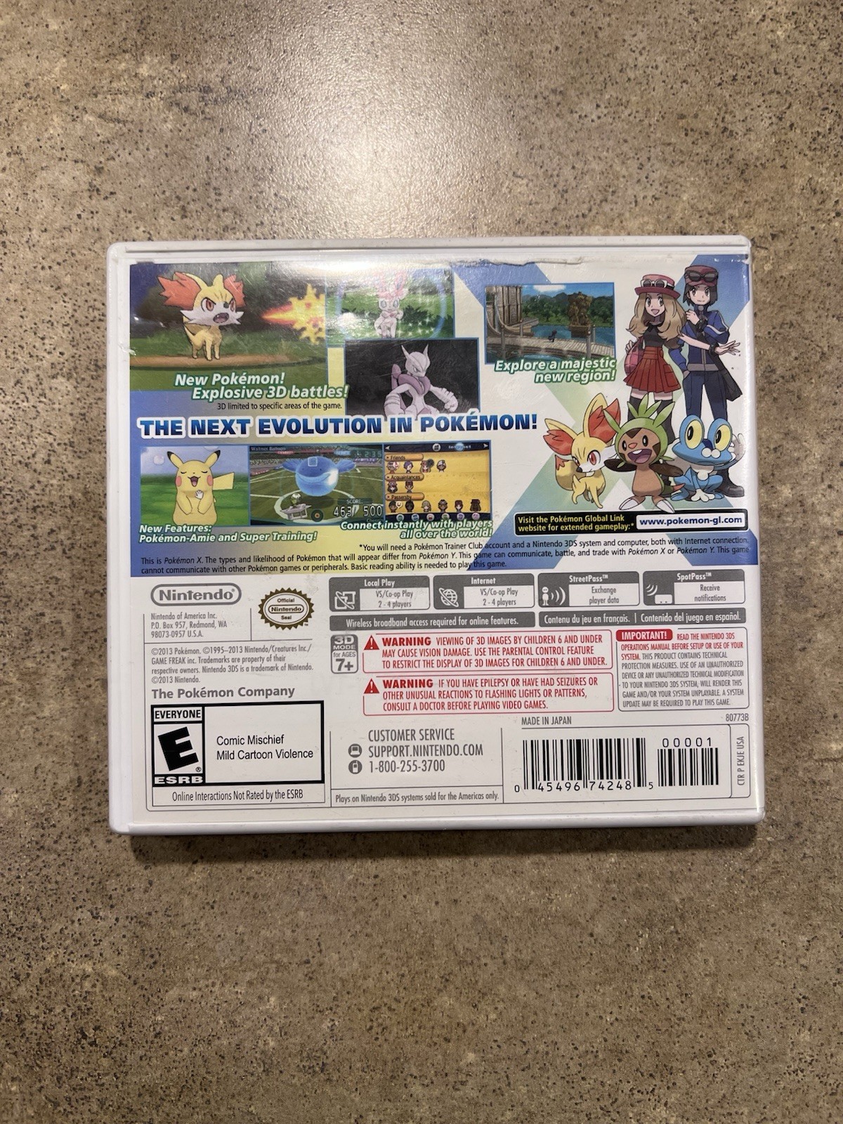 *NO GAME* Pokemon X Nintendo 3DS (2013) Case Only