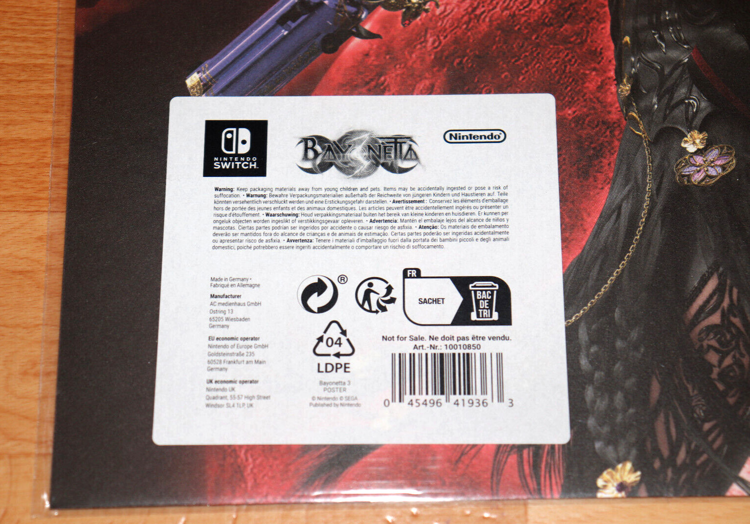 Bayonetta 3 Very Rare Promo Poster Nintendo Switch 59x42cm