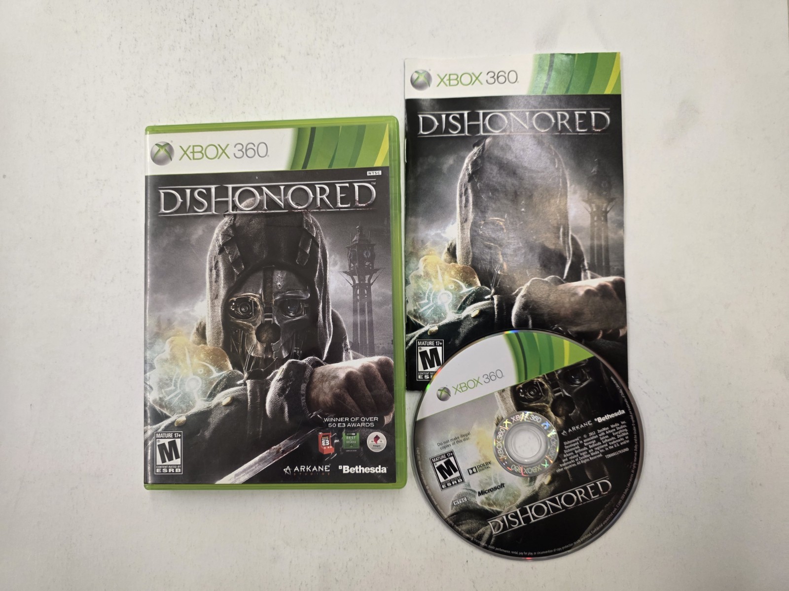Dishonored (Microsoft Xbox 360, 2012) Complete w/ Manual – Tested Working