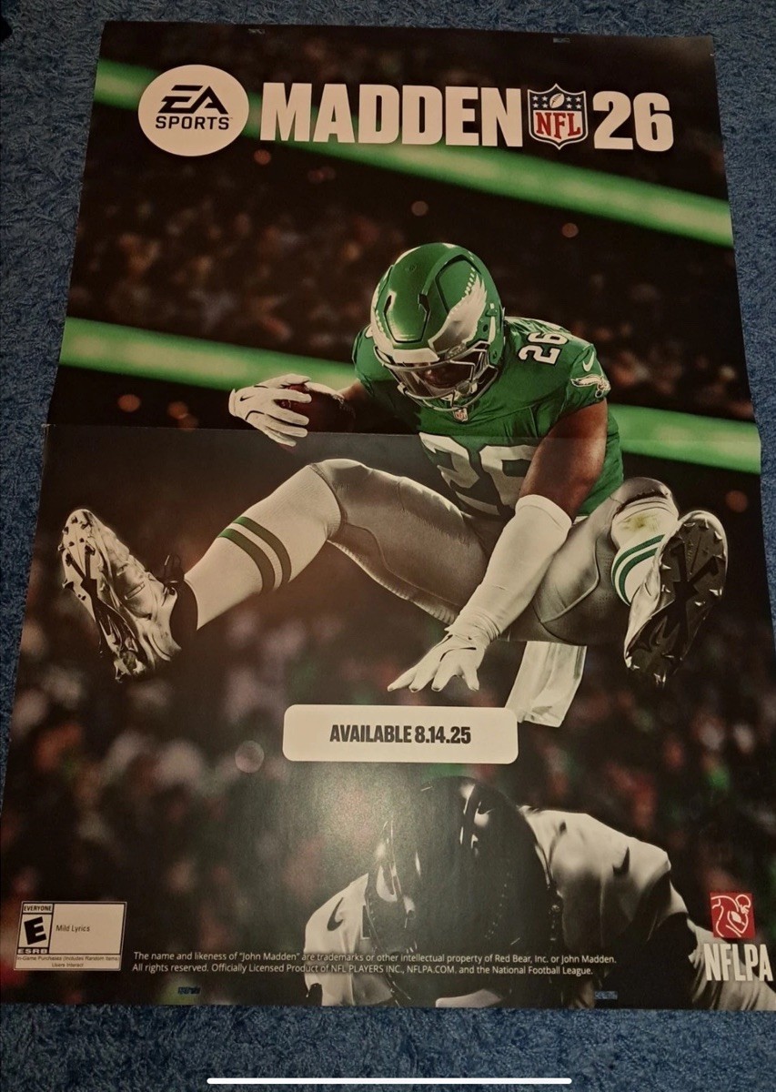 Madden 26 PROMO POSTER GAMESTOP HUGE 33 X 48 Officially Licensed Rare