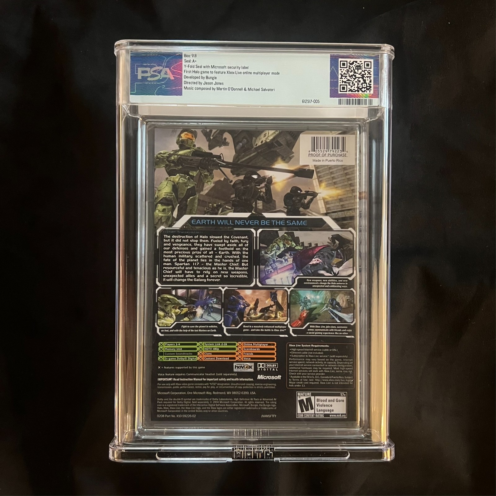 Halo 2 Platinum Hits Xbox – PSA 9.8 A+ – Not VGA / WATA / CGC