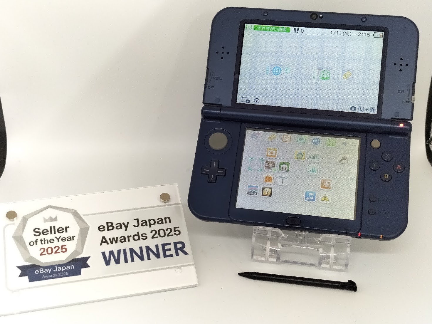 B6515 Nintendo new 3DS LL XL console Metallic Blue Japan w/pen fx
