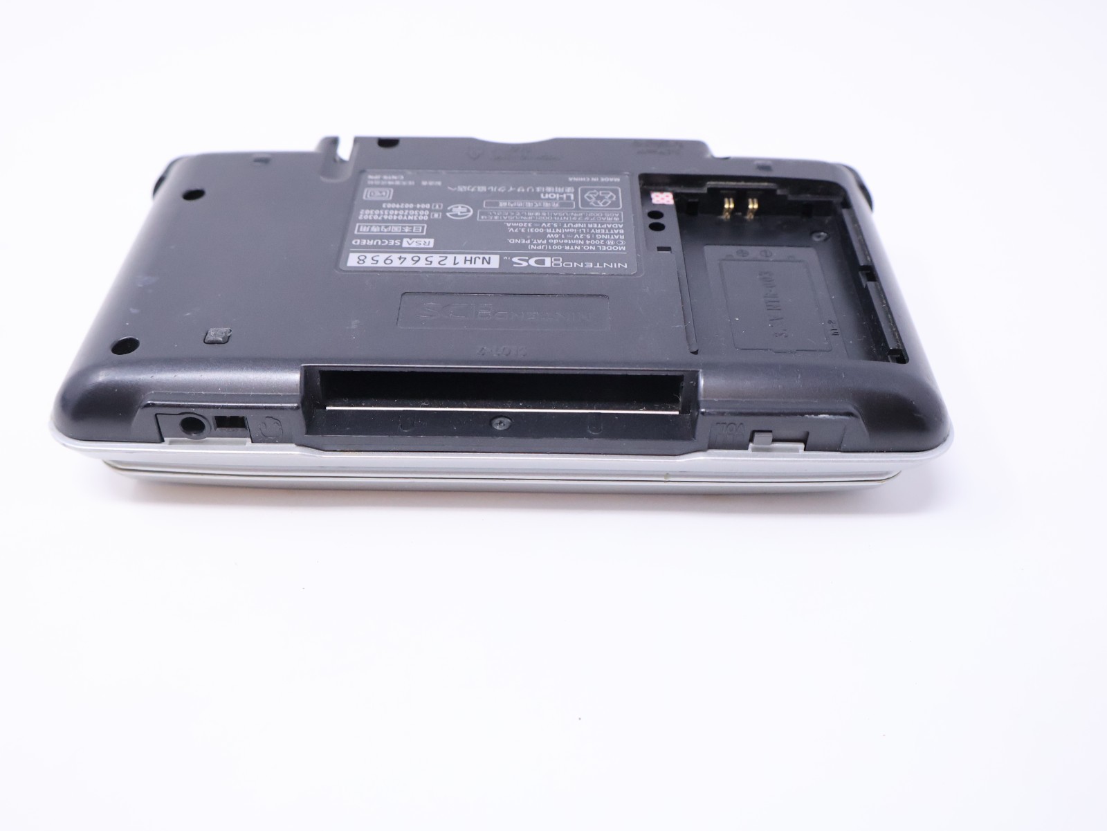 Nintendo DS Titanium Silver For Parts Handheld Console Good Shell & Hinge