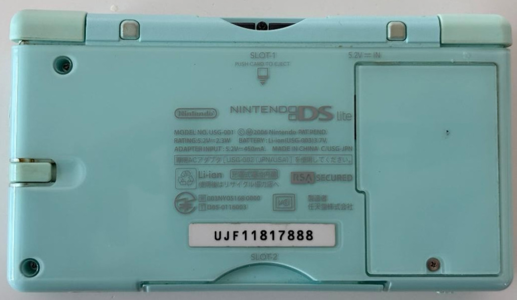 Nintendo DS Lite Handheld Console Turquoise BLUE WORKS – TESTED – HINGE DAMAGE