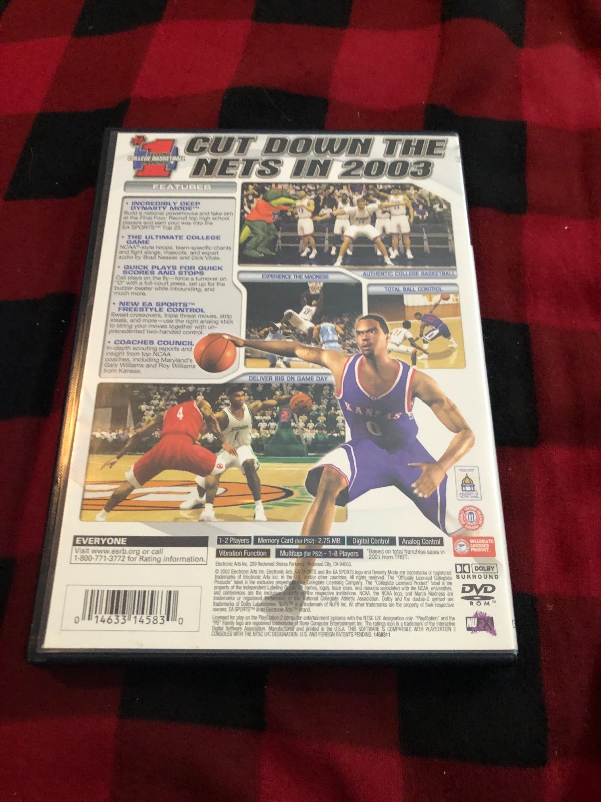 NCAA March Madness 2003 Sony Playstation 2 2002 Case Manual Disc Tested Great