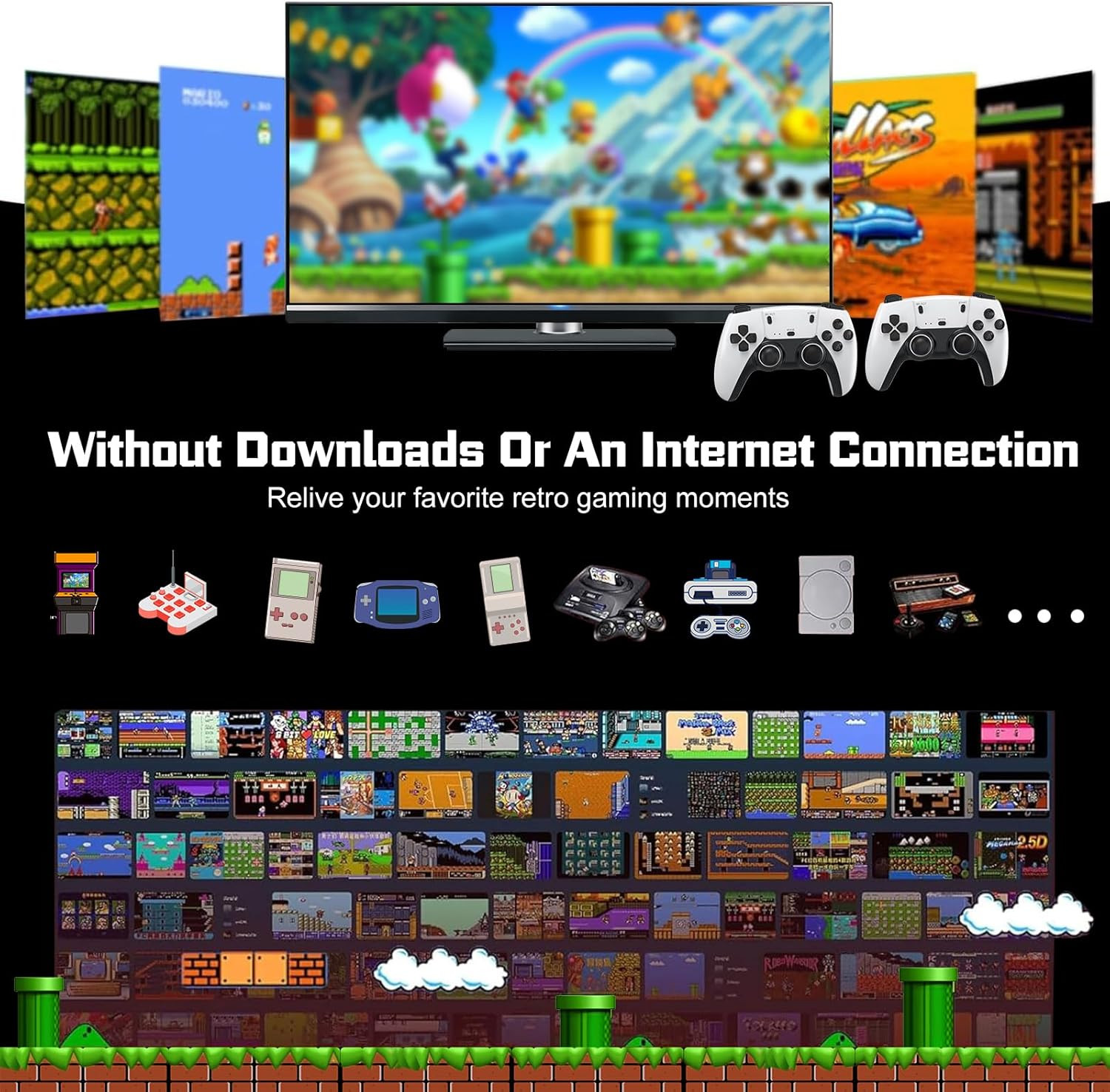 Retro Game Console with 20,000+ Games, 4K HDMI, and Wireless Controllers