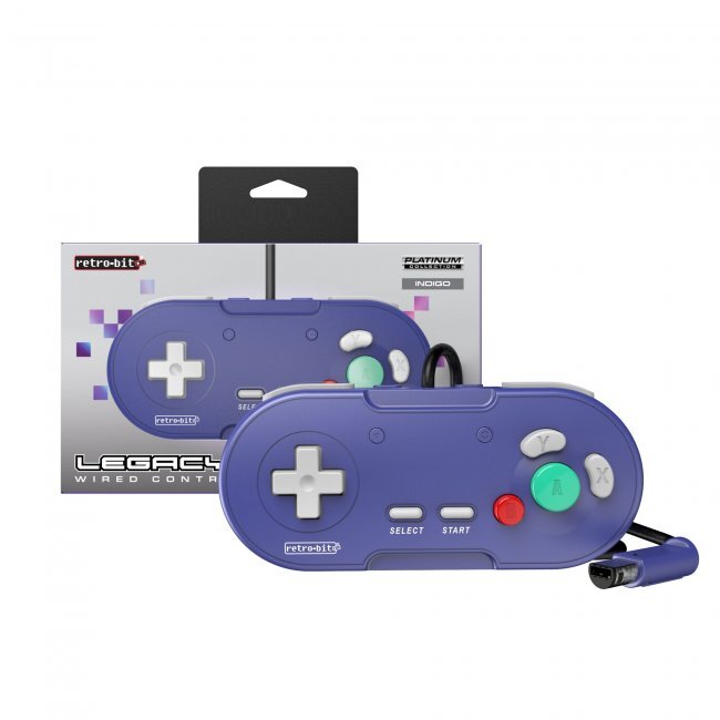 Retro-Bit LegacyGC Wired Controller for Gamecube & Wii – Indigo