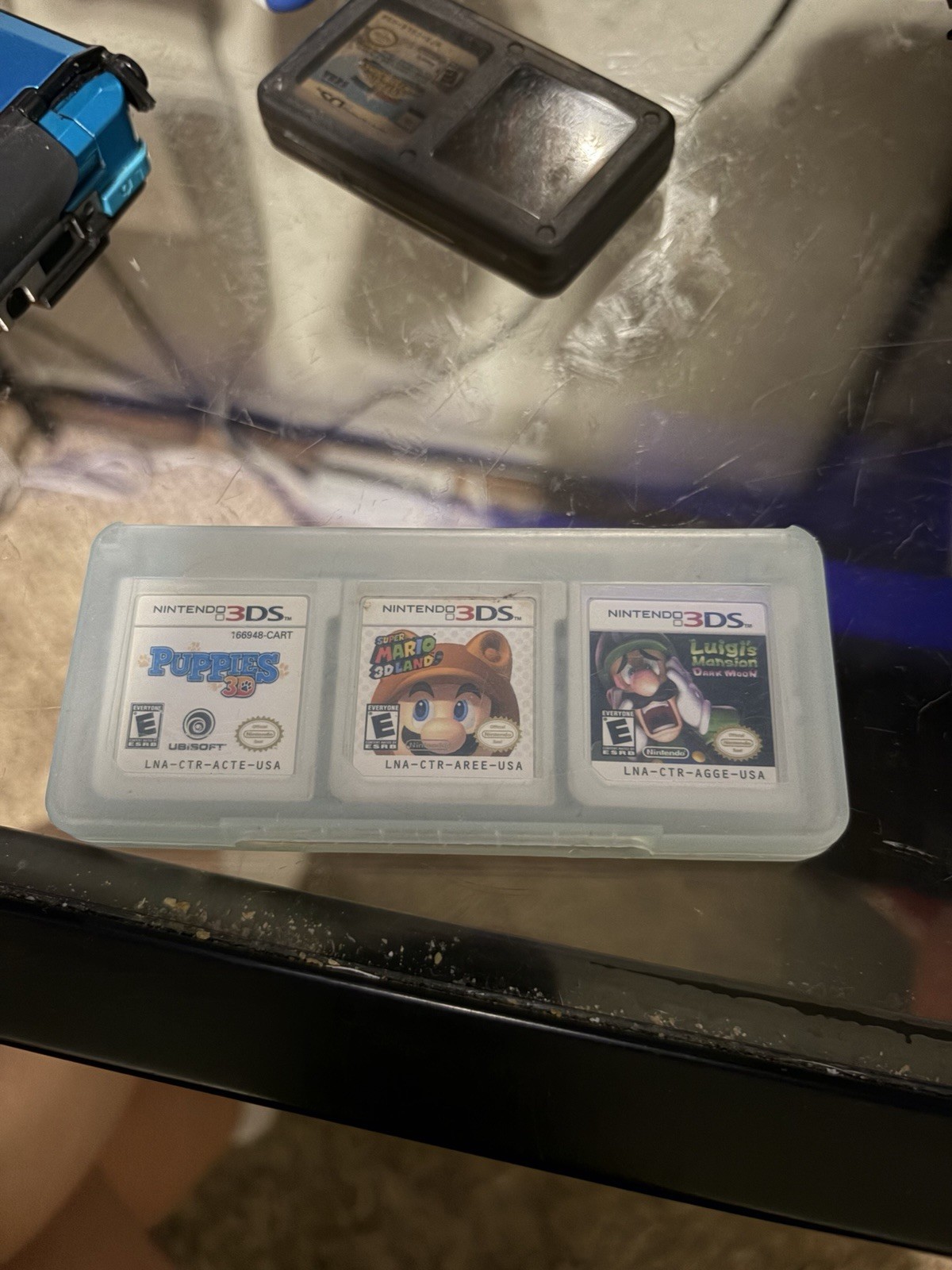 Nintendo 3DS CTR-001 Handheld System Console Aqua Blue Teal and Nintendo games
