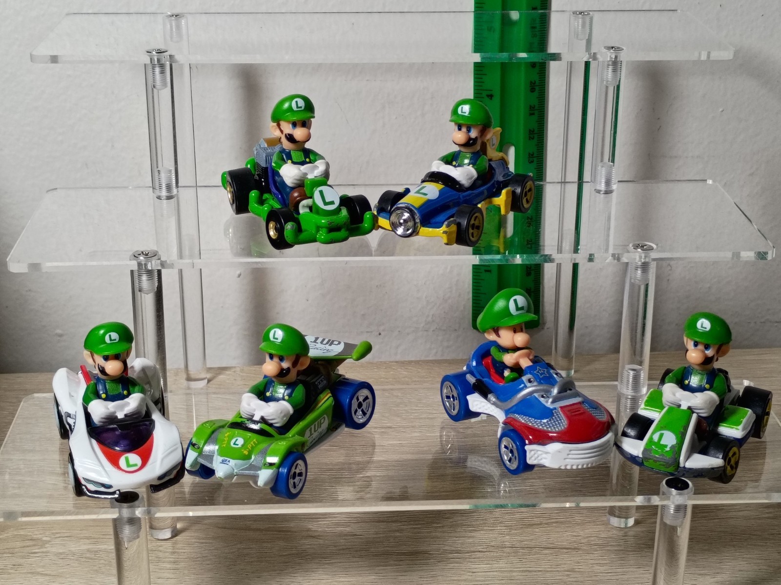 6-PK SUPER MARIO KART Hot Wheels LUIGI Lot Pipe Frame Baby P-Wing Circuit Mach-8