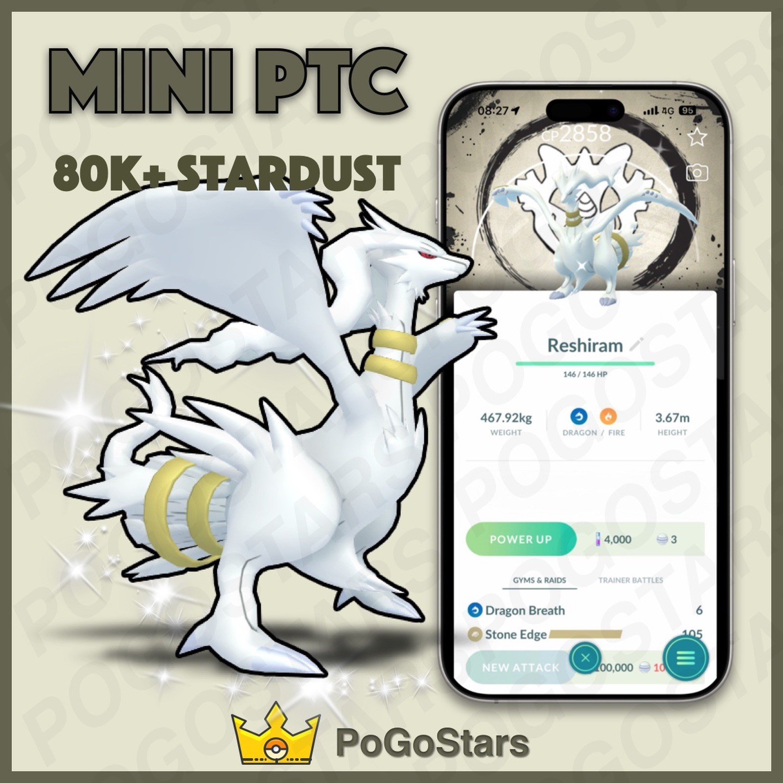 Pokémon PTC Go – Shiny Reshiram – GO Fest 2026✨Special Background✨