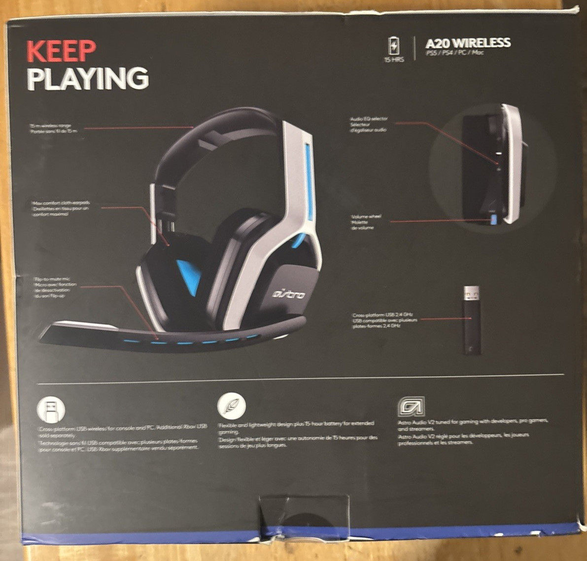 Logitech Astro A20 GEN 2 Wireless Gaming Headset – Blue/White… FREE S&H!