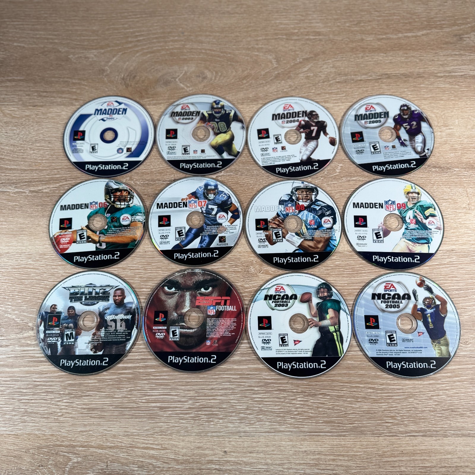 Madden Games LOT 2001-2009 + ESPN NCAA Blitz Football – Sony Playstation 2 PS2