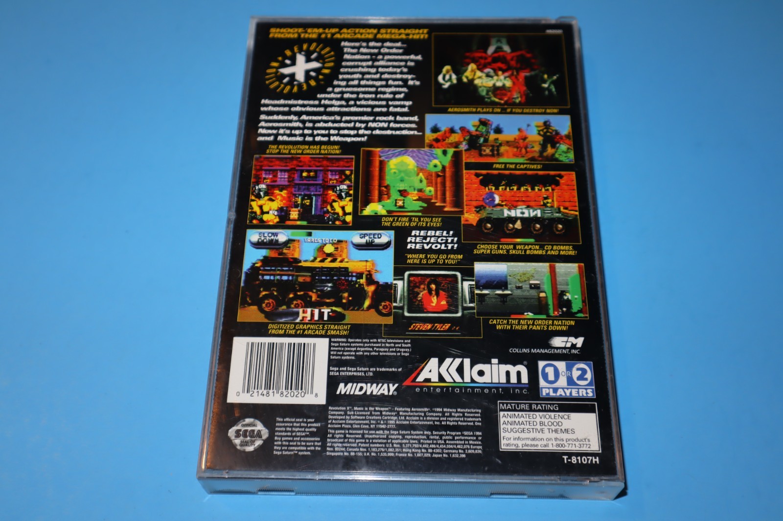 REVOLUTION X FOR SEGA SATURN COMPLETE & TESTED W/ REG. CARD!