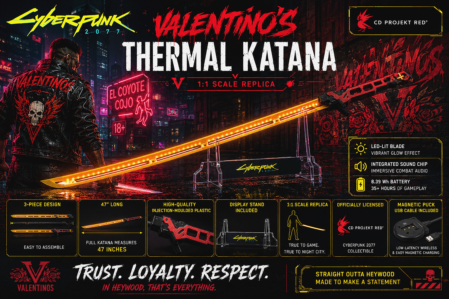 CYBERPUNK 2077 Limited Collectors Edition LED-Lit Thermal Katana – PRESALE 07/30
