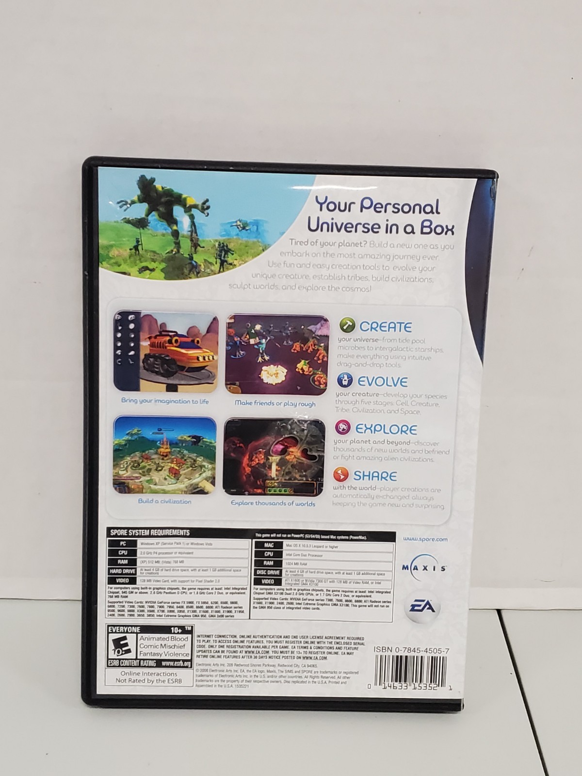 Spore PC DVD Game for Windows & Mac 2008 Complete Edition
