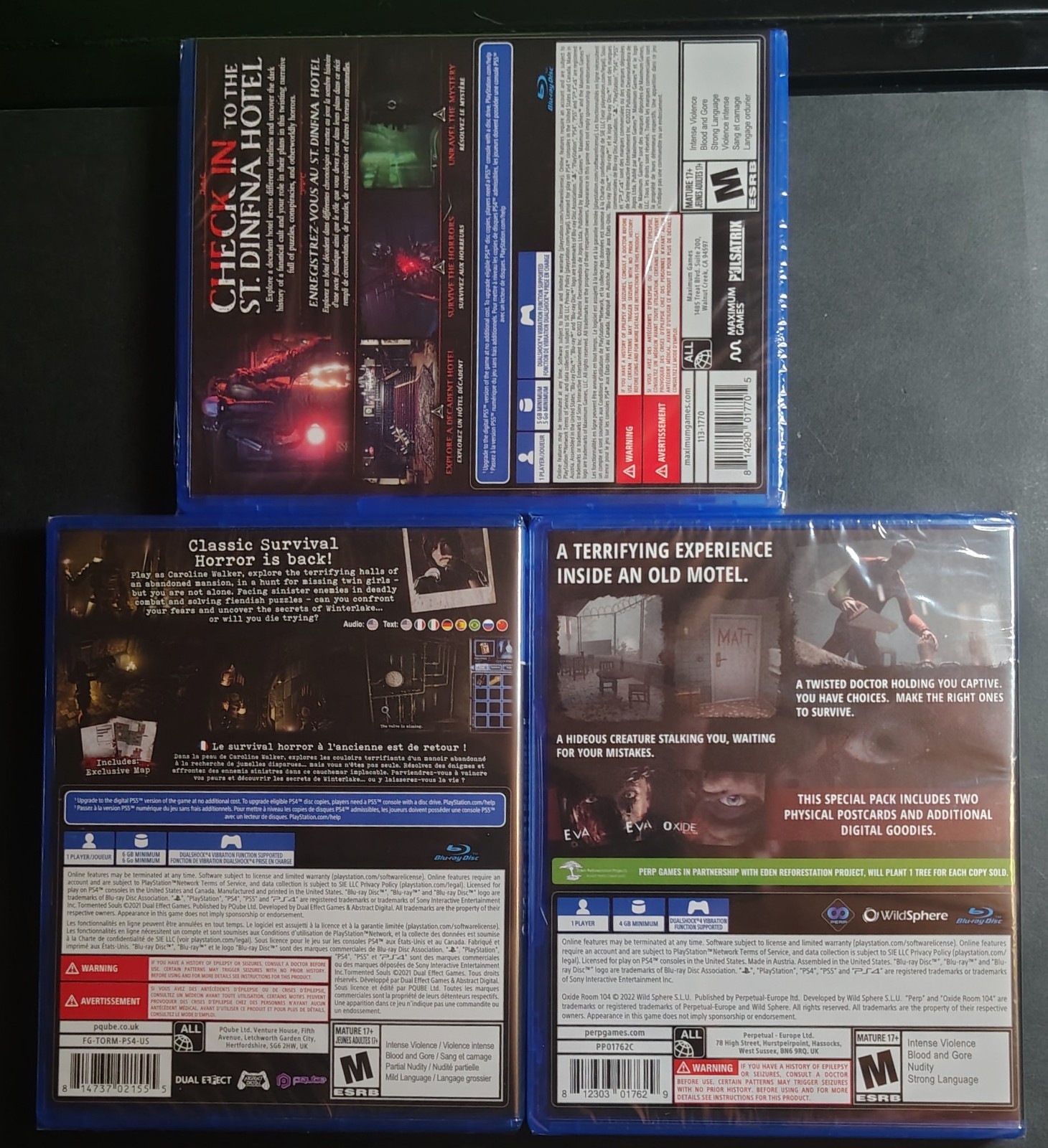 Tormented Souls, Oxide Room 10 & Fobia PS4 Lot *Please Read Description*
