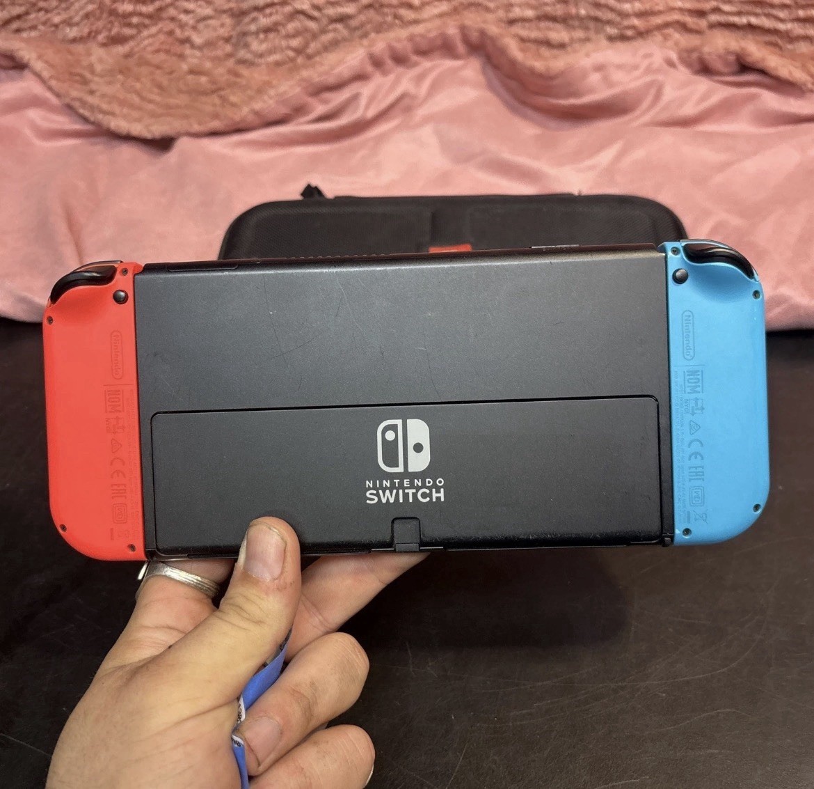 Nintendo – Switch OLED Console with Blue & Red Joycons Works Perfect!