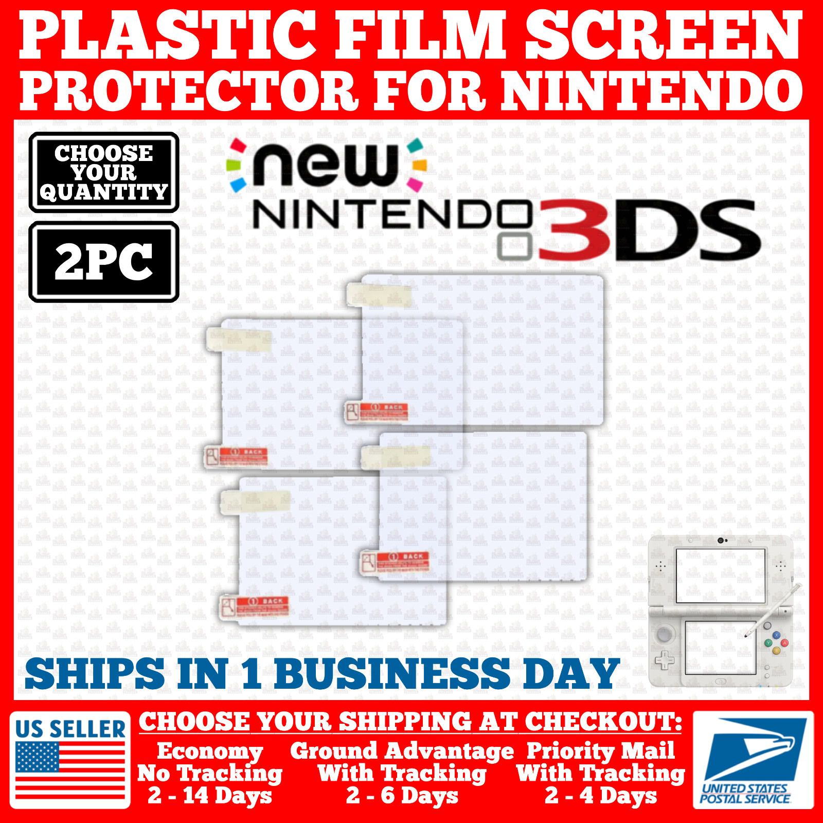 Film Plastic Screen Protector For Nintendo New 3DS Model Console “New 3DS”