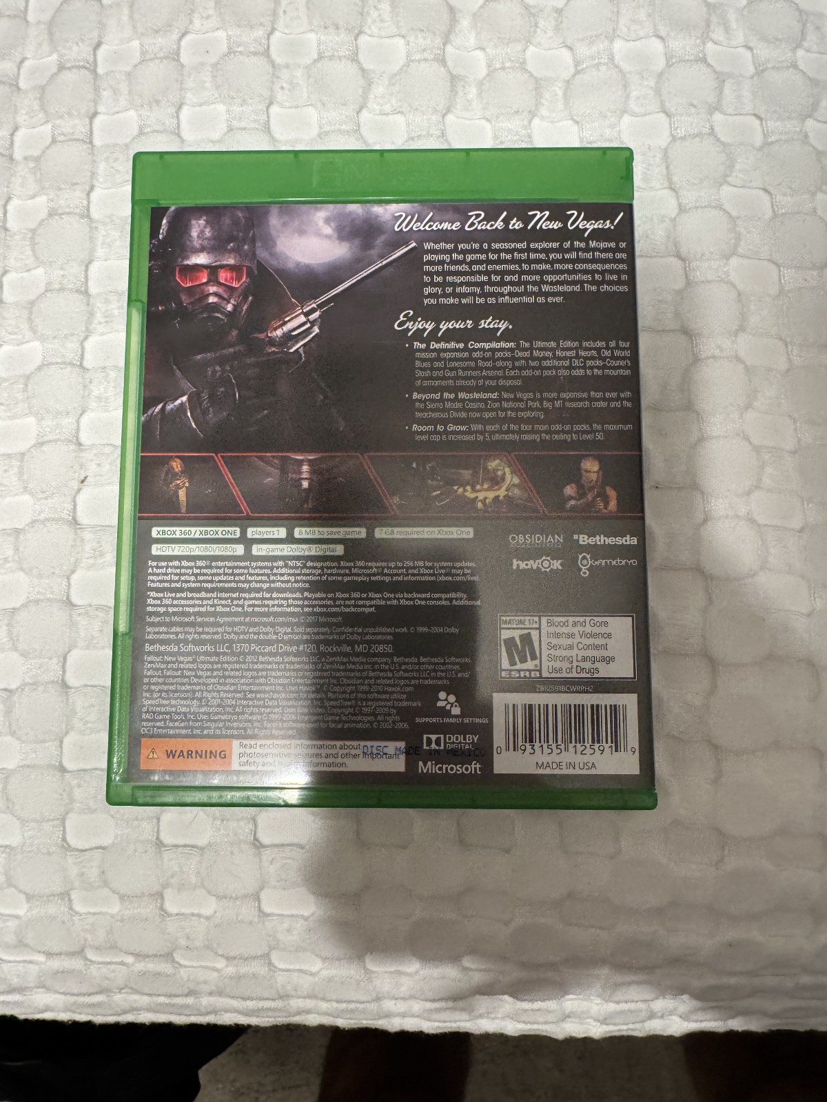 Fallout New Vegas Ultimate Edition Xbox 360 One Backward Compatible All DLC CIB
