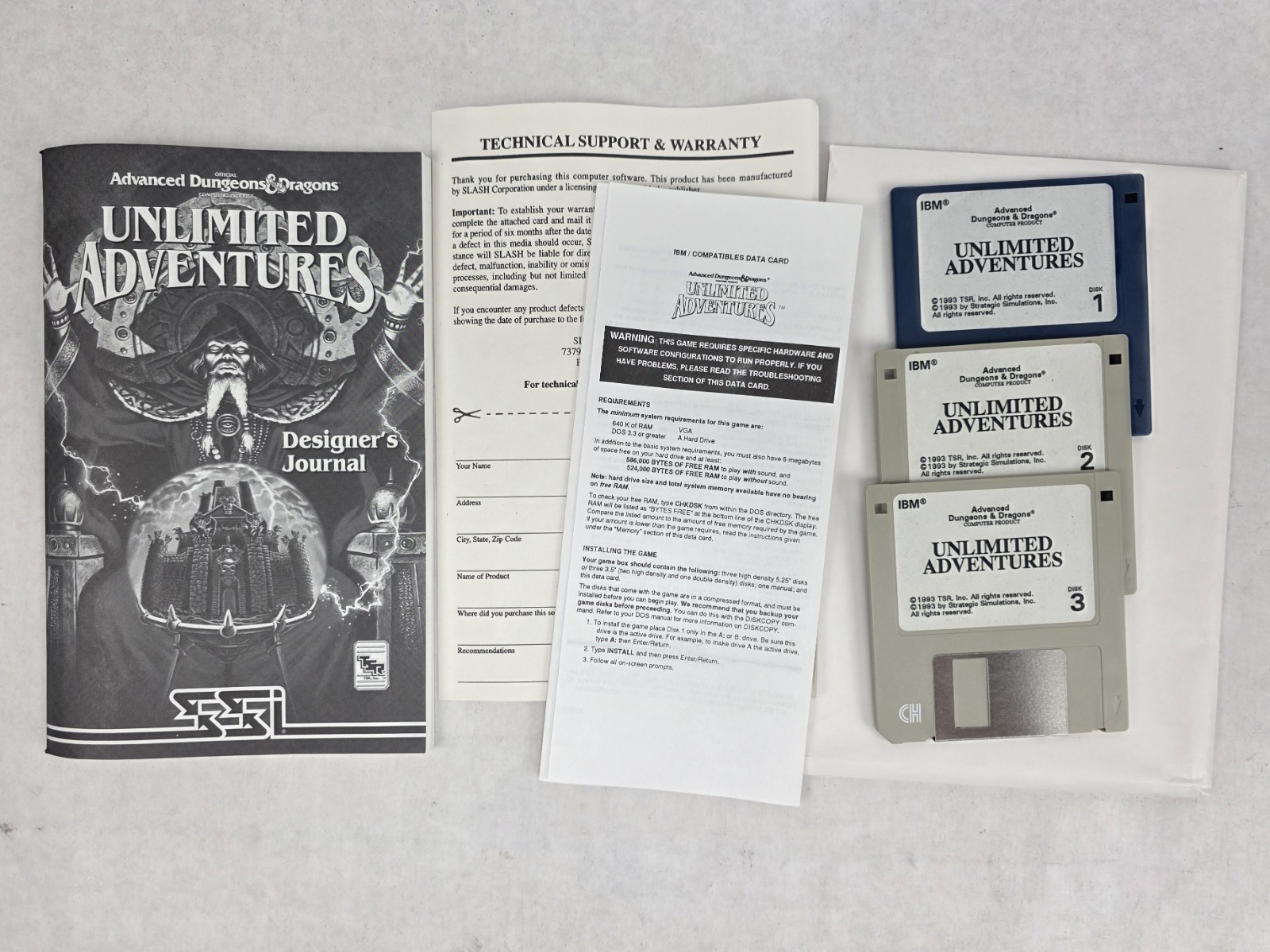 AD&D Advanced Dungeons & Dragons: Unlimited Adventures BIG BOX PC 3.5″ Floppy 93