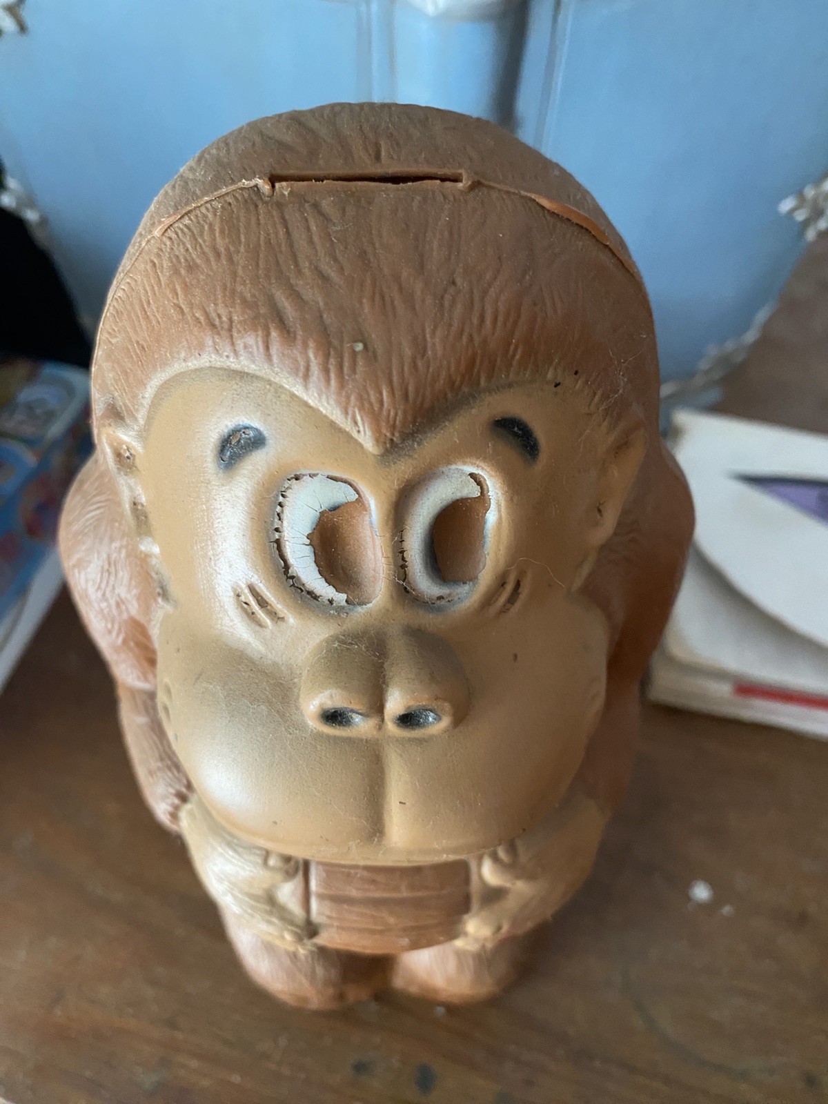 Vintage 1981 Donkey Kong Coin Bank Nintendo Plastic 10.5” J. Renzi #30 Blowmold