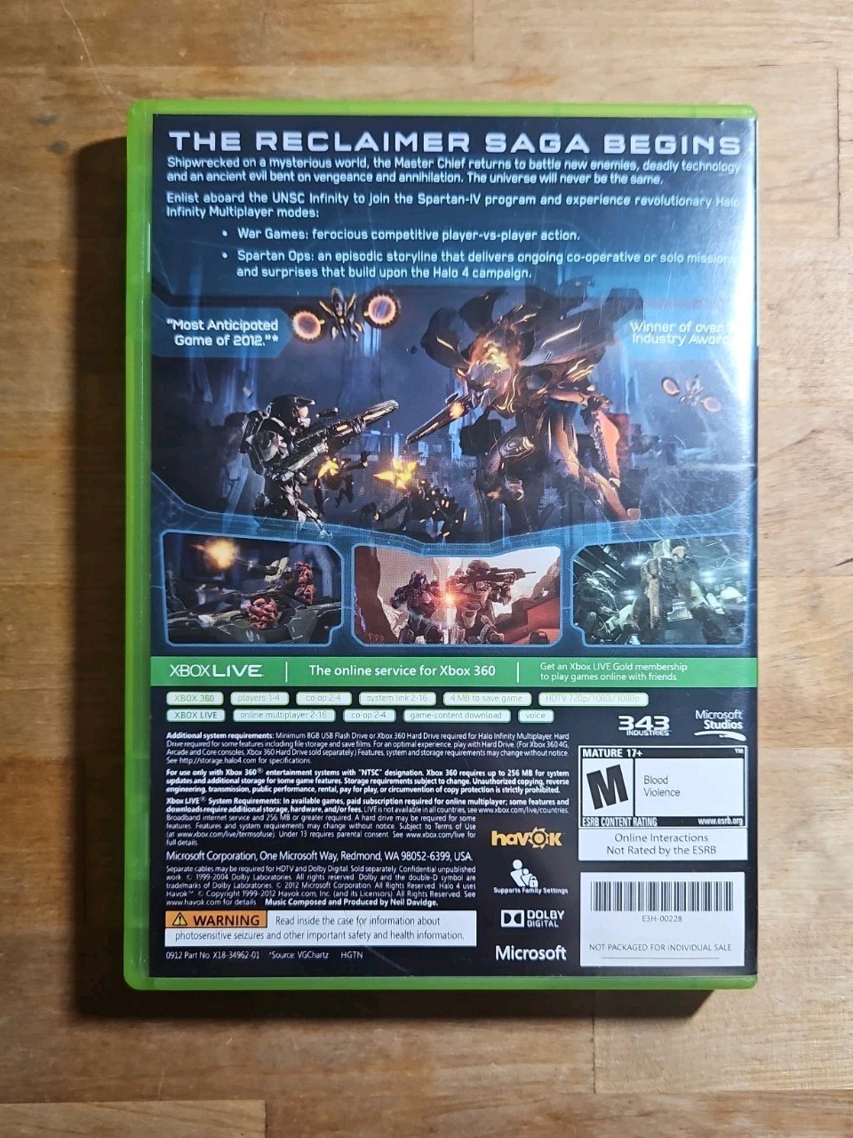 Halo 4 (Microsoft Xbox 360, 2012) CIB Complete Tested Authentic