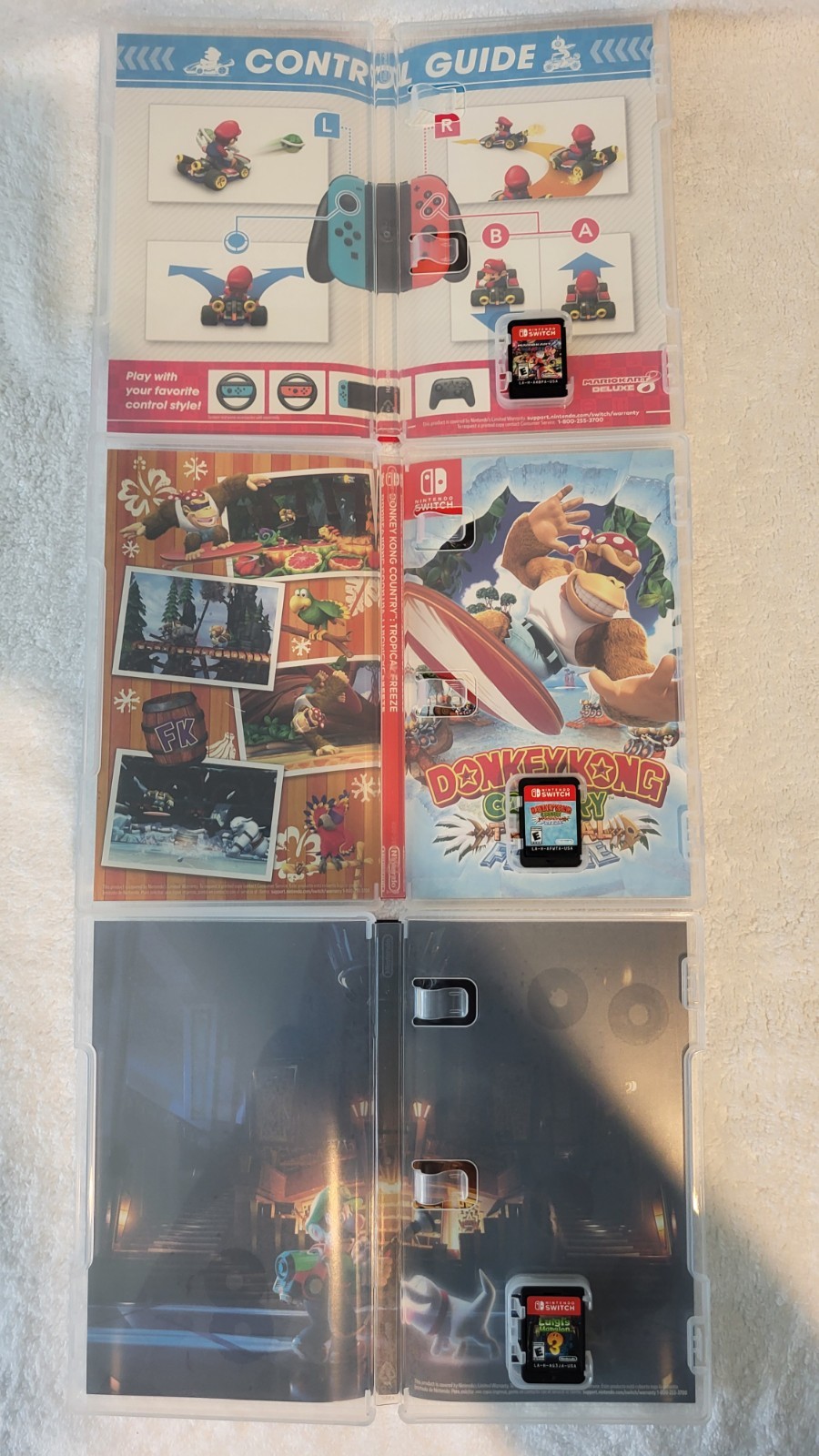 Nintendo Switch Game Lot Mario Kart 8, Donkey Kong, Luigi’s Mansion, Minecraft