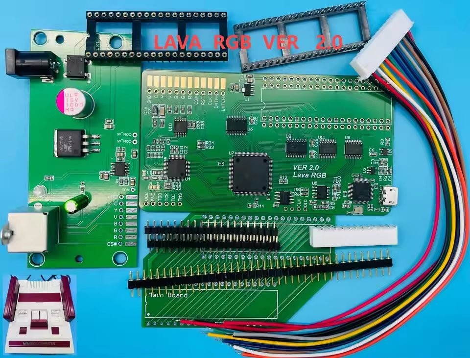Lava RGB 2.0 Mod Kit For NES Famicom Video Upgrade Board 24-Bit RGBS S-Video