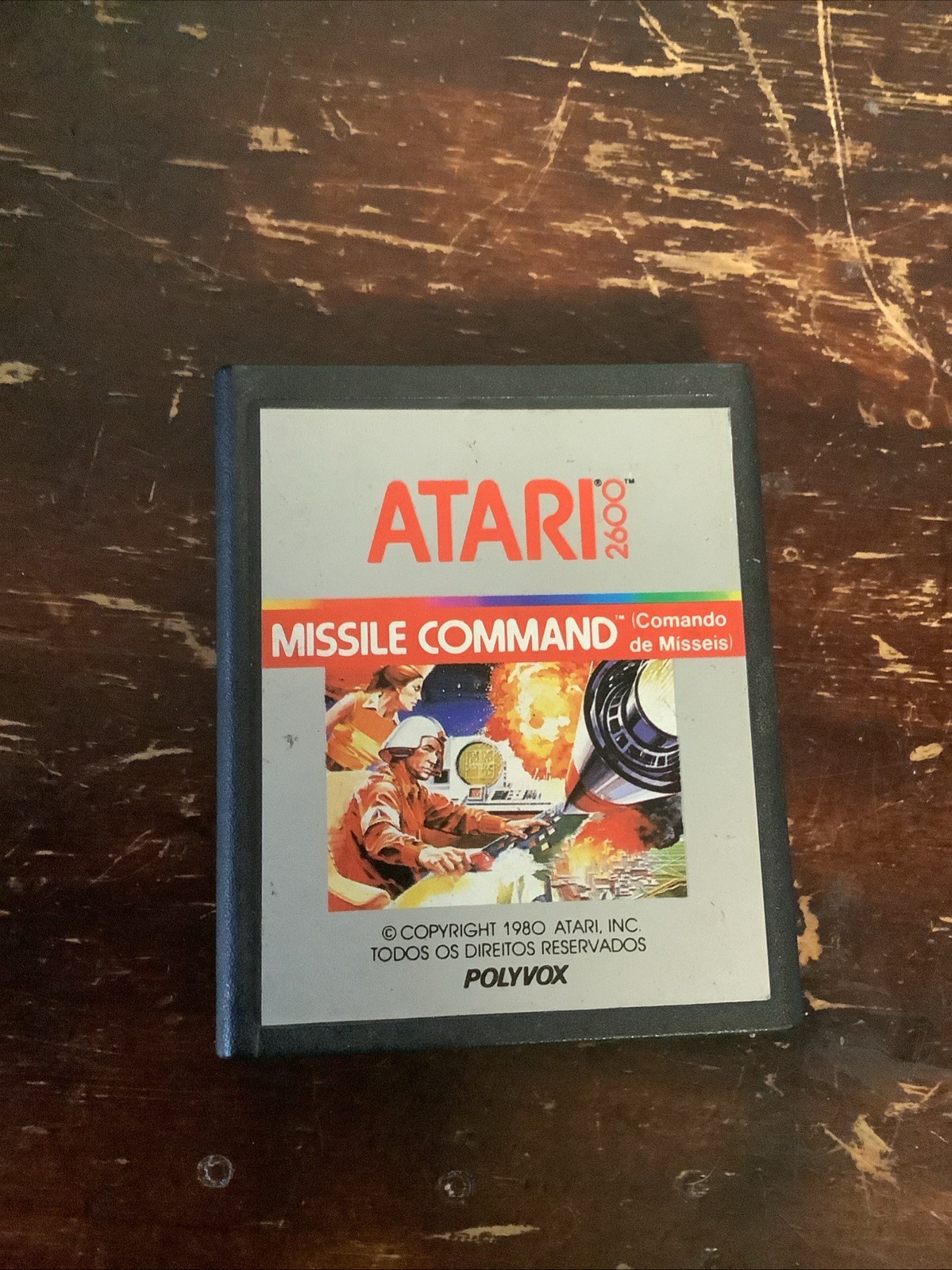Atari 2600 Missile Command Brazil Video Game Polyvox Cartridge Vintage Rare