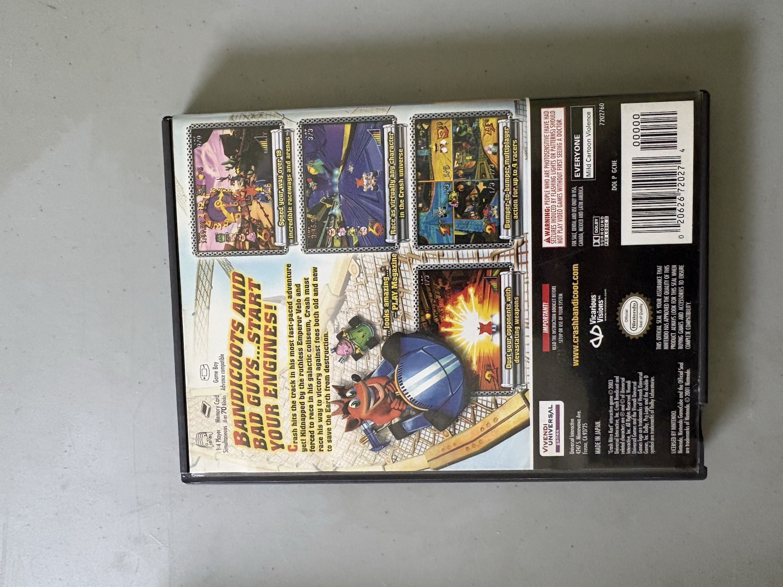 Universal Crash Nitro Kart Nintendo GameCube Manual Included E-Everyone Racing