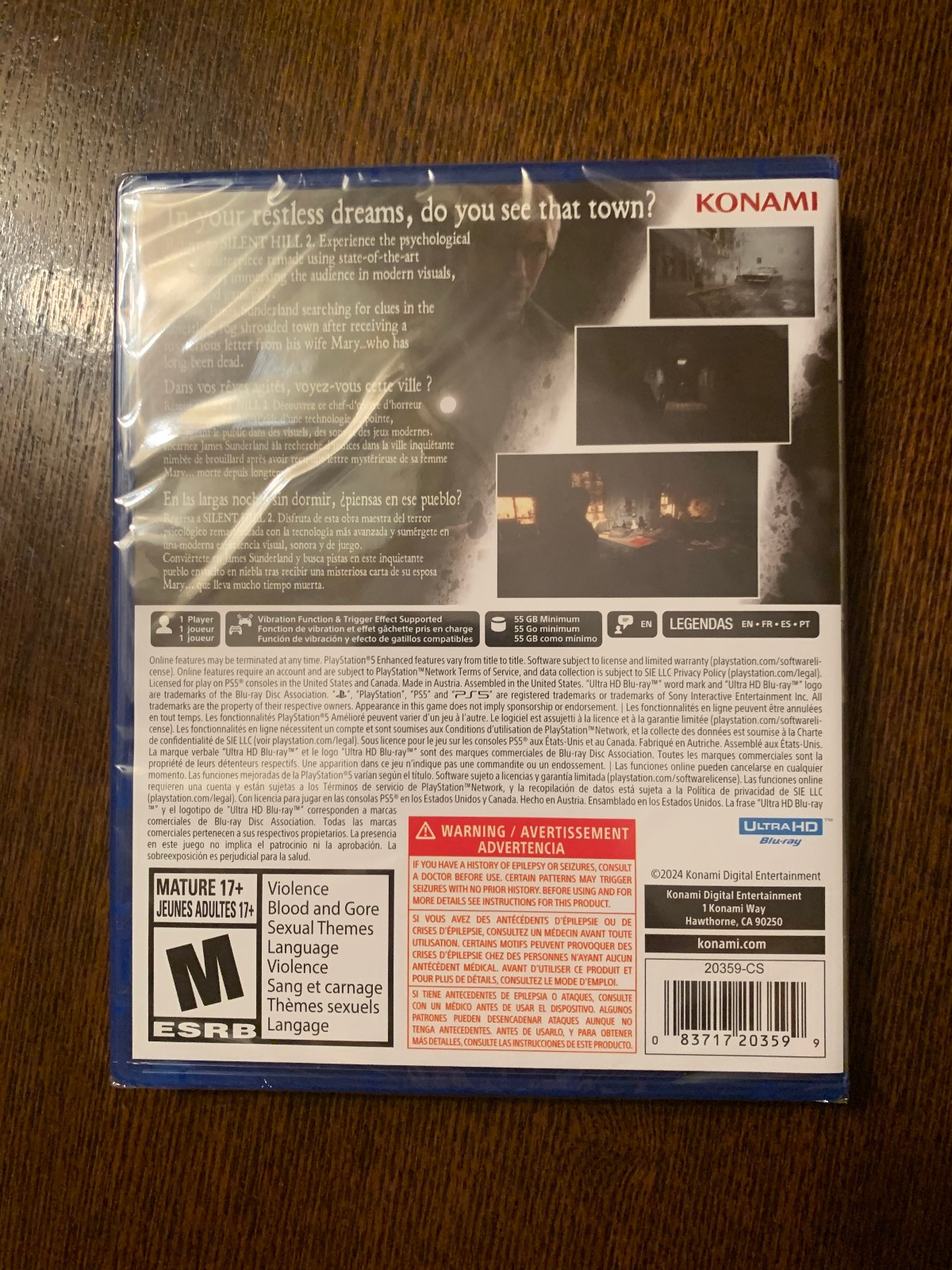Silent Hill 2 PS5 PlayStation 5 Sony Konami ESRB Brand New Sealed