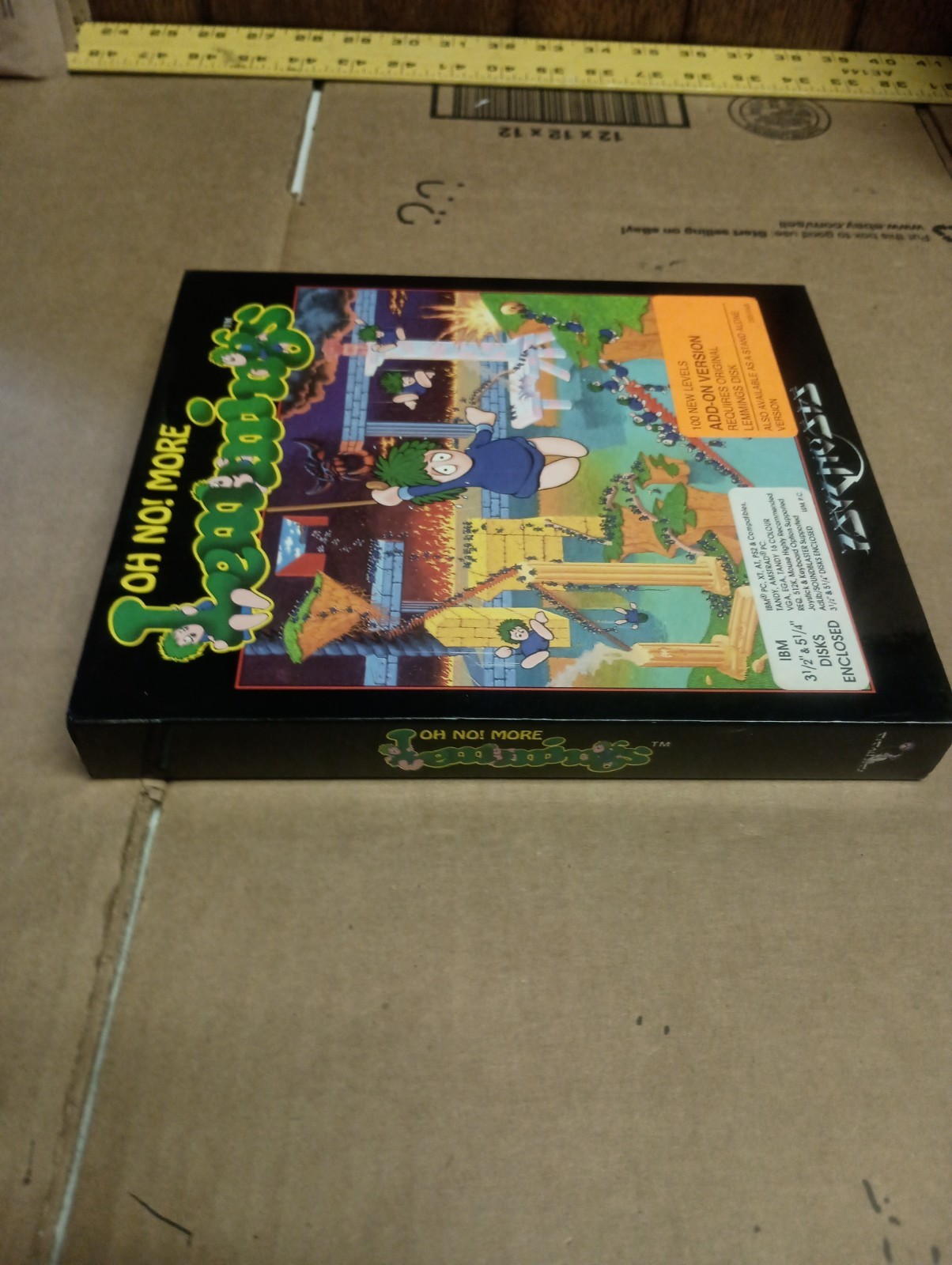 Oh No More Lemmings IBM PC Amstrad Tandy Big Box 1991 Game w/ Manual