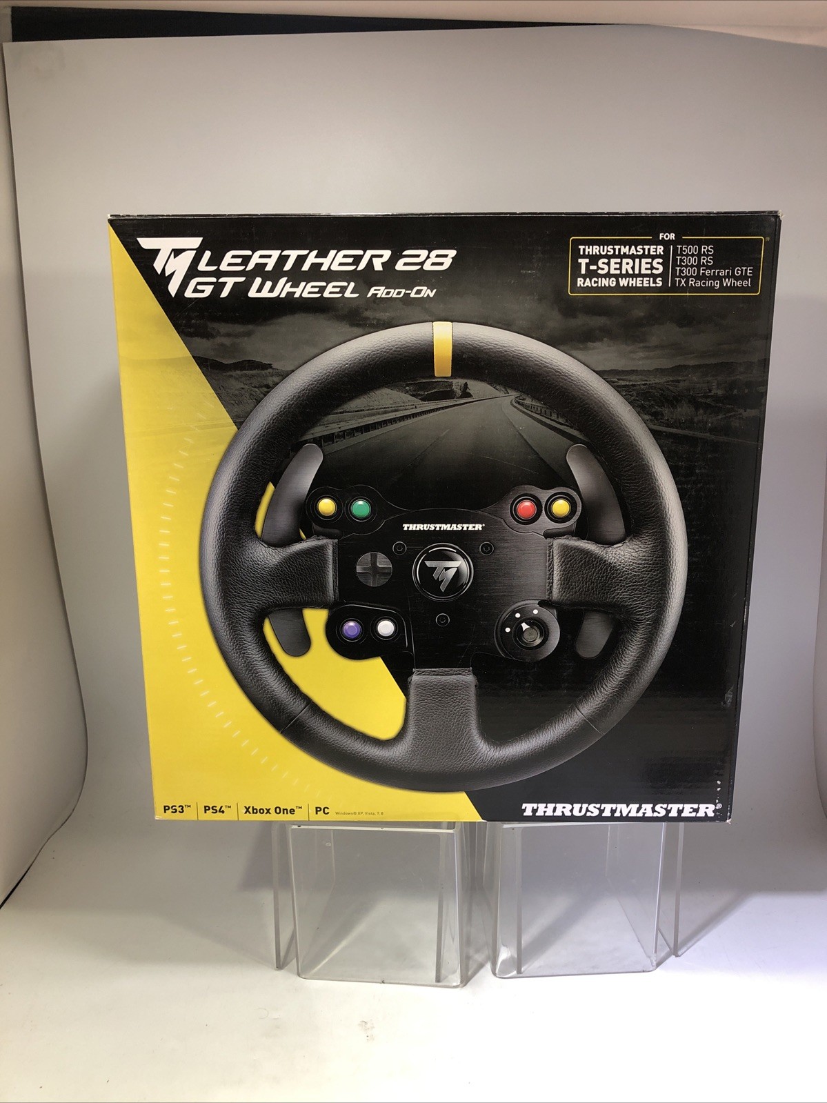 Thrustmaster TM Leather 28 GT Wheel Add-On Open Box Complete W/Box