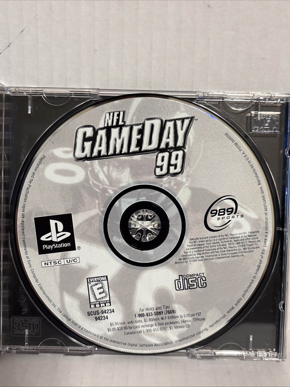Complete NFL GameDay 99 American Football Sony PlayStation 1 PS1 Video Game 1998