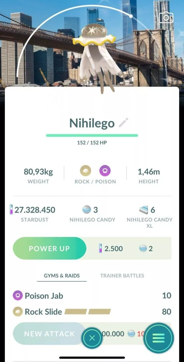 Pokémon Shiny Nihilego New York background NewYork – GO TRADE 1M or 20k stardust