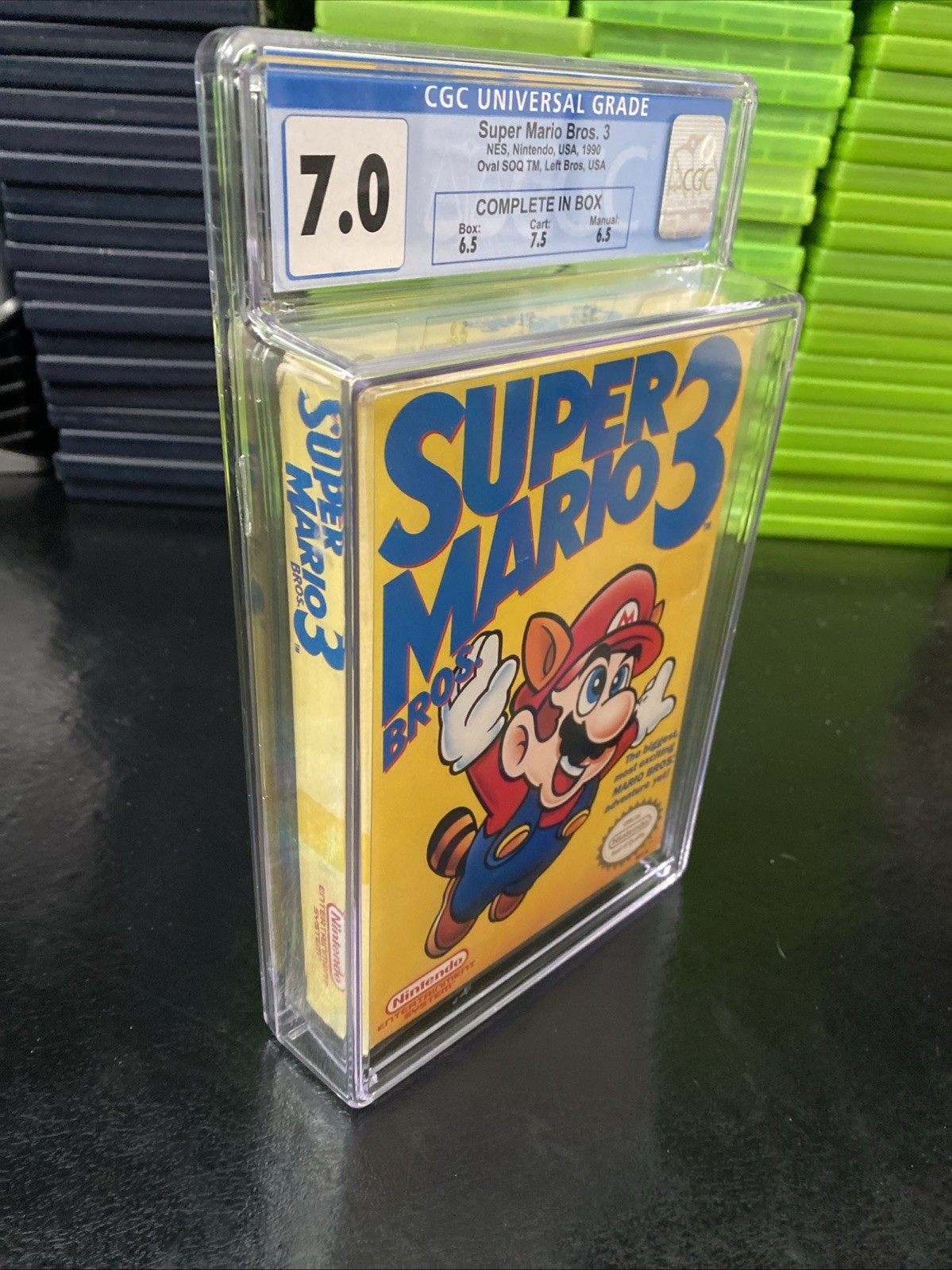 Super Mario Bros 3 Nintendo NES LEFT BROS Graded 7.0 CIB Complete CGC Universal