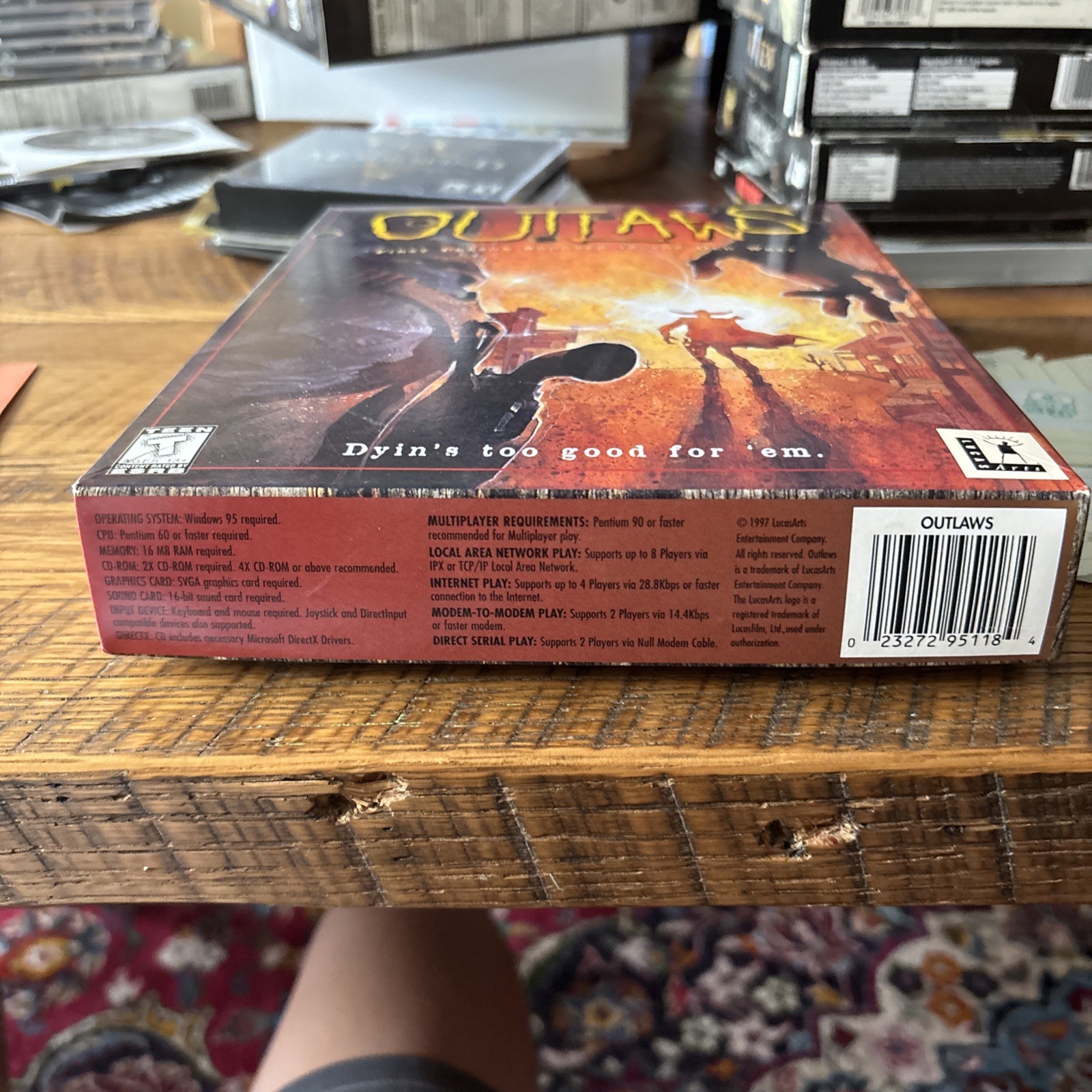 LucasArts Outlaws PC Big Box CD-ROM Game w/ Manual, T Teen FPS Shooter