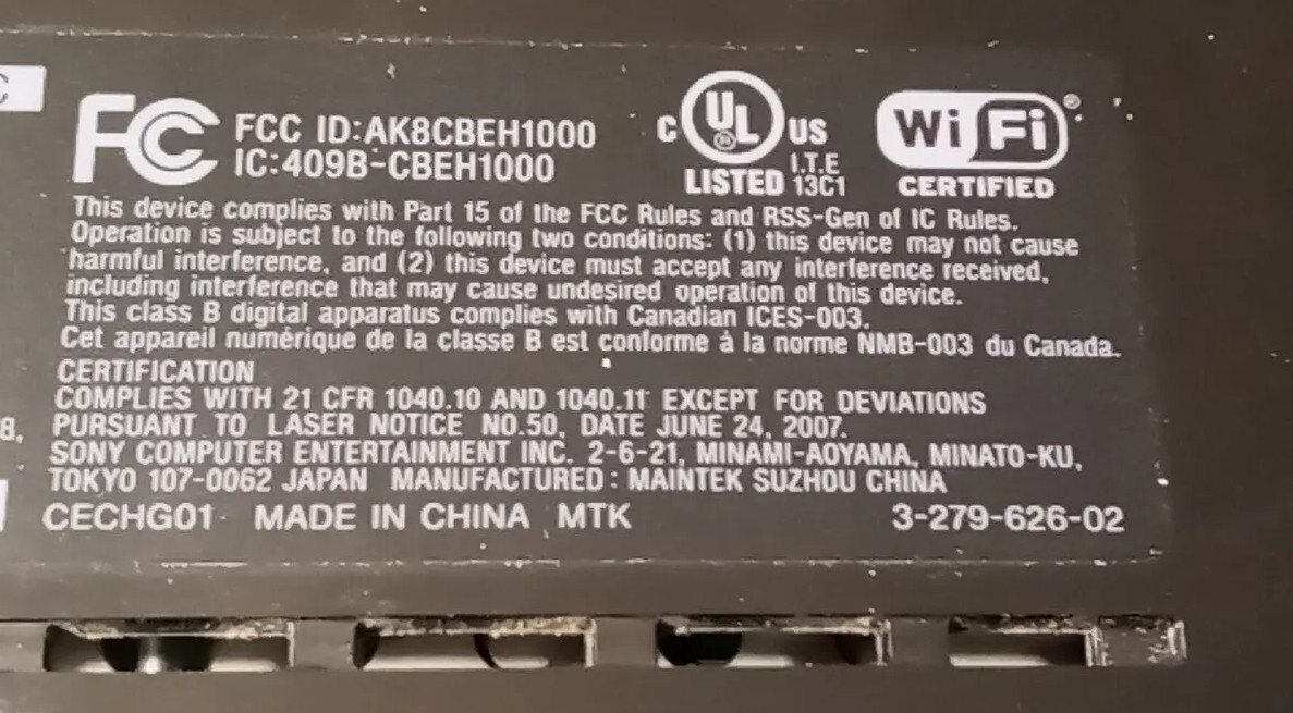 SONY PLAYSTATION 3 CECHG01 FOR PARTS POWERS UP CANT CONNECT TO TV NO PLUGS/CONTR