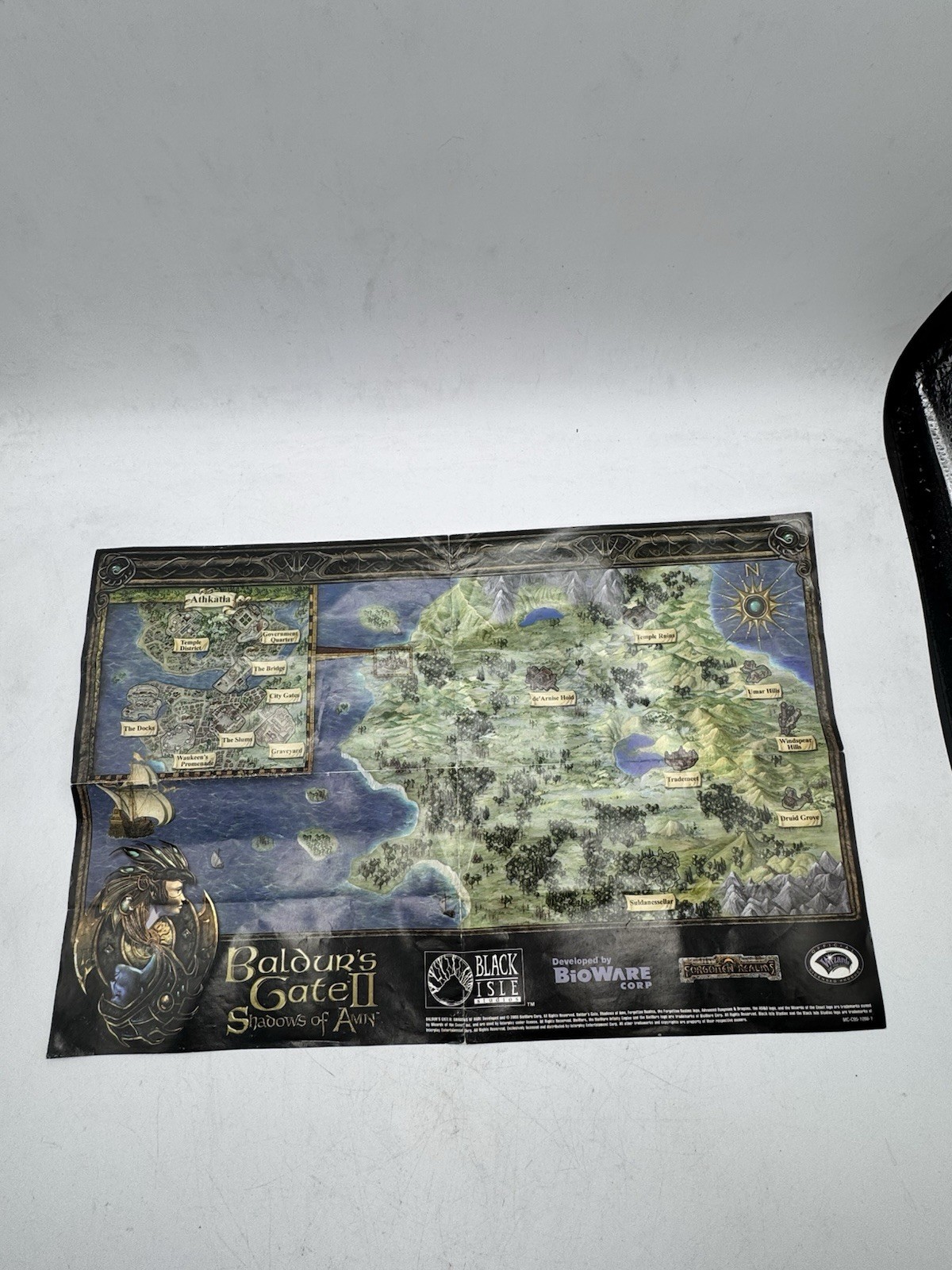 OEM Baldur’s Gate II Shadows of Amn Map Poster ONLY