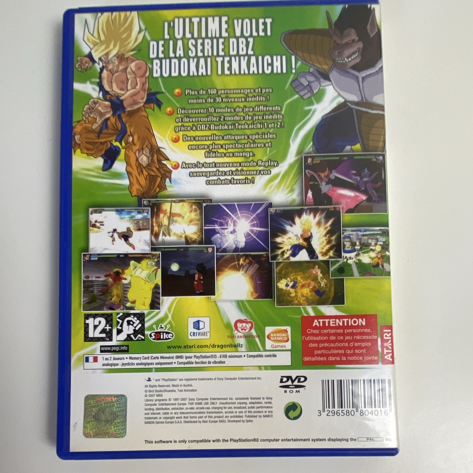Bandai Dragon Ball Z Budokai Tenkaichi 3 PS2 PAL France PEGI 12 Manual 2007