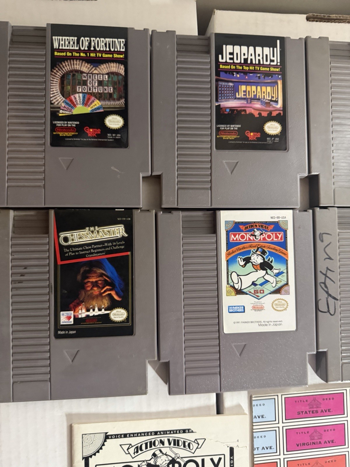 NES Puzzle Board Game Lot 8 Tested Dr Mario Jeopardy Monopoly Wheel
