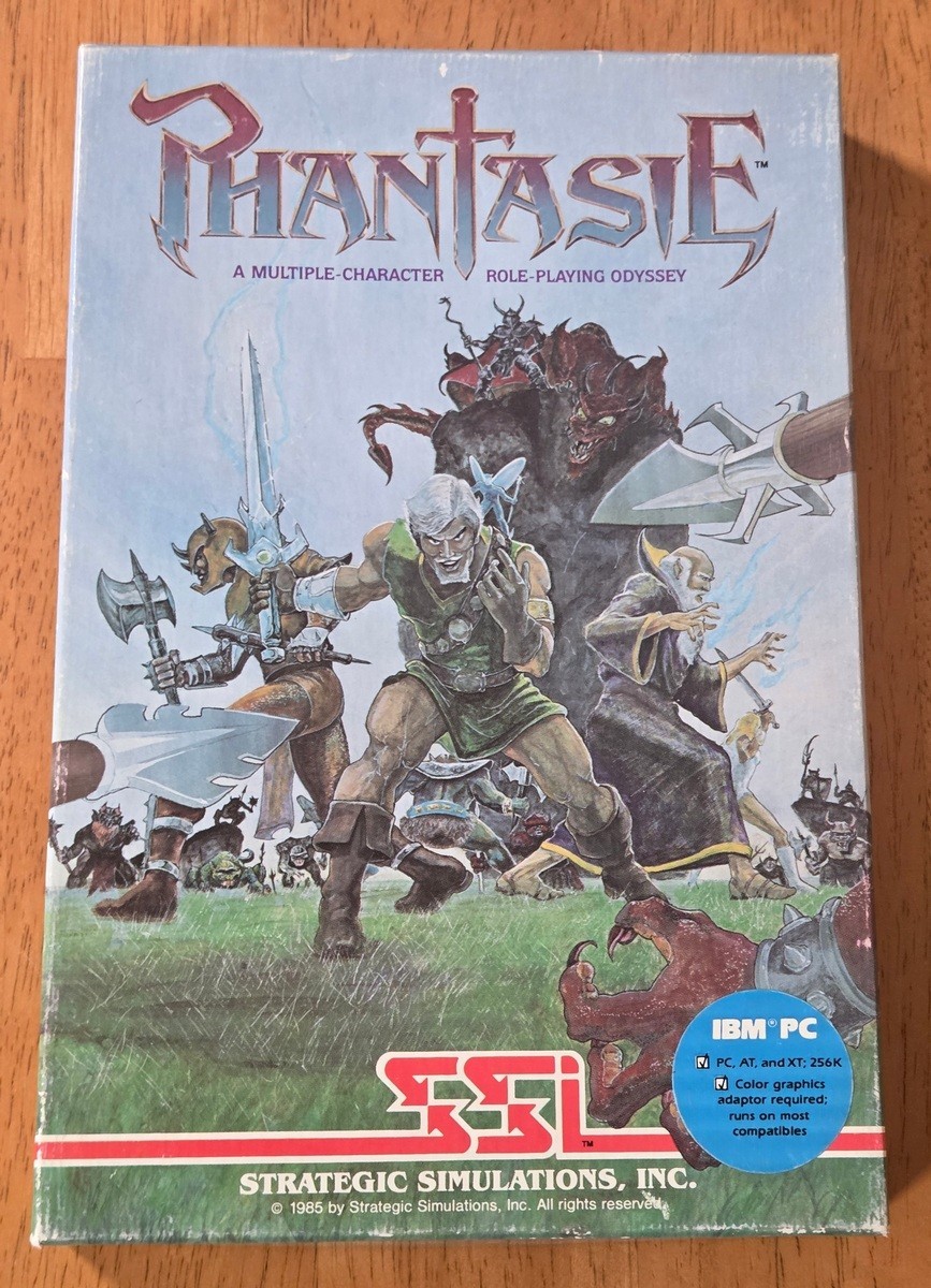 Phantasie SSI IBM PC Big Box Game 1987 Complete CIB 5.25″ Floppy Disk